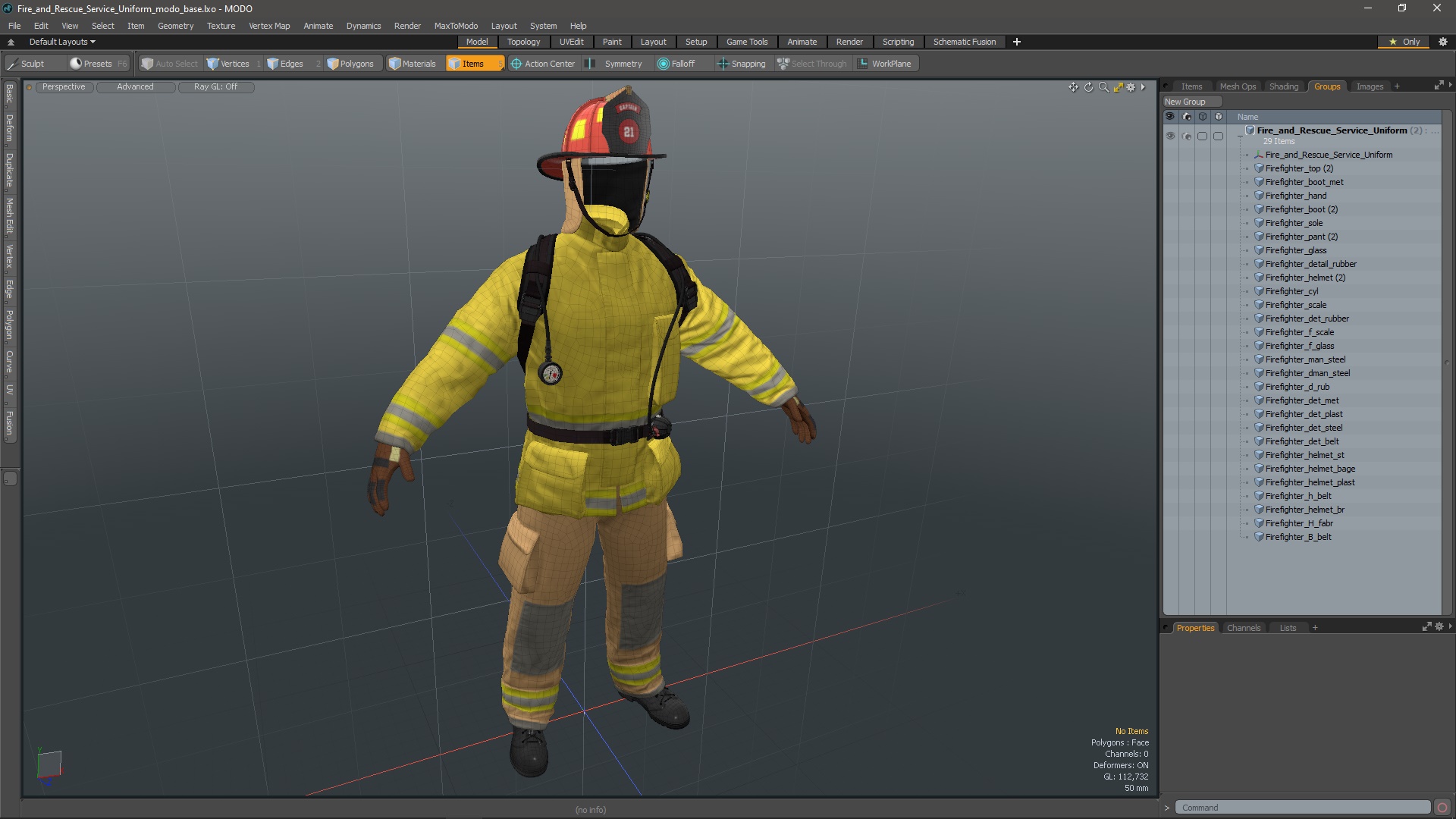 3D Fire and Rescue Service Uniform