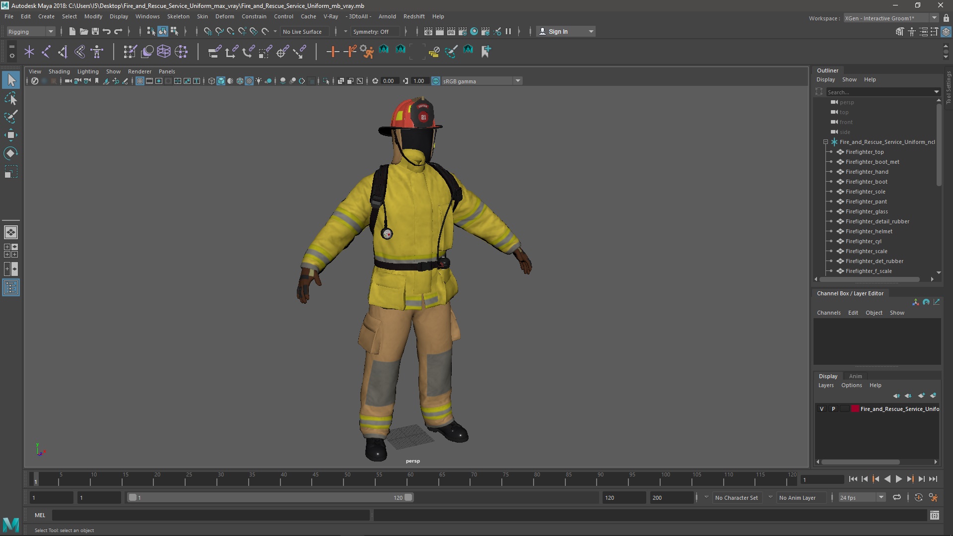 3D Fire and Rescue Service Uniform