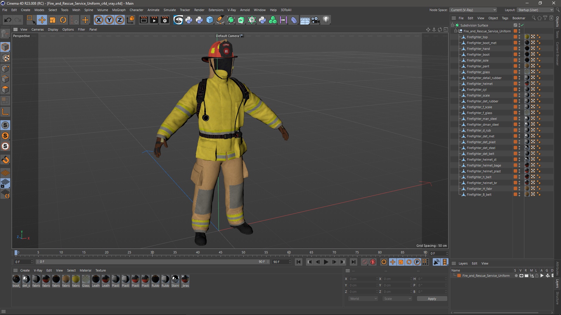 3D Fire and Rescue Service Uniform