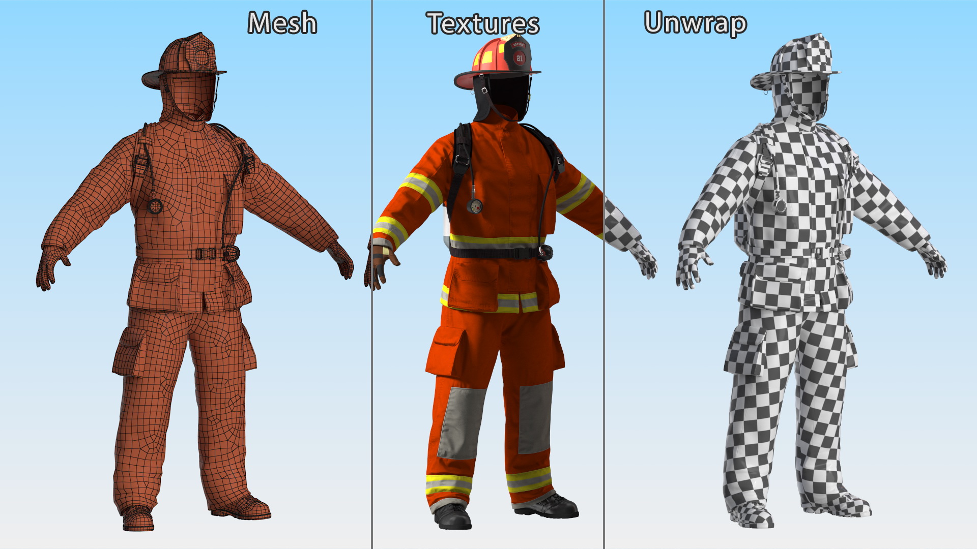 3D Fire and Rescue Service Uniform
