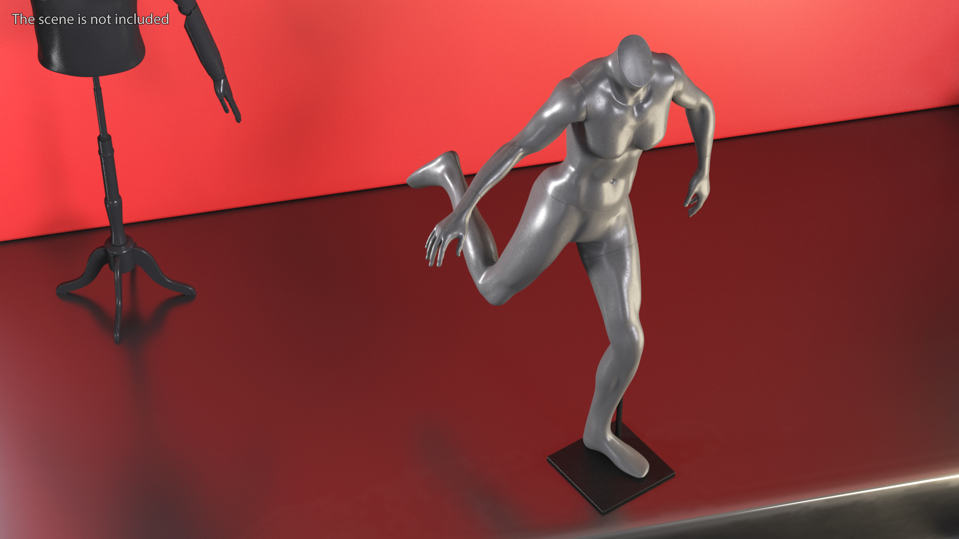 Black Female Sports Mannequin Running 3D