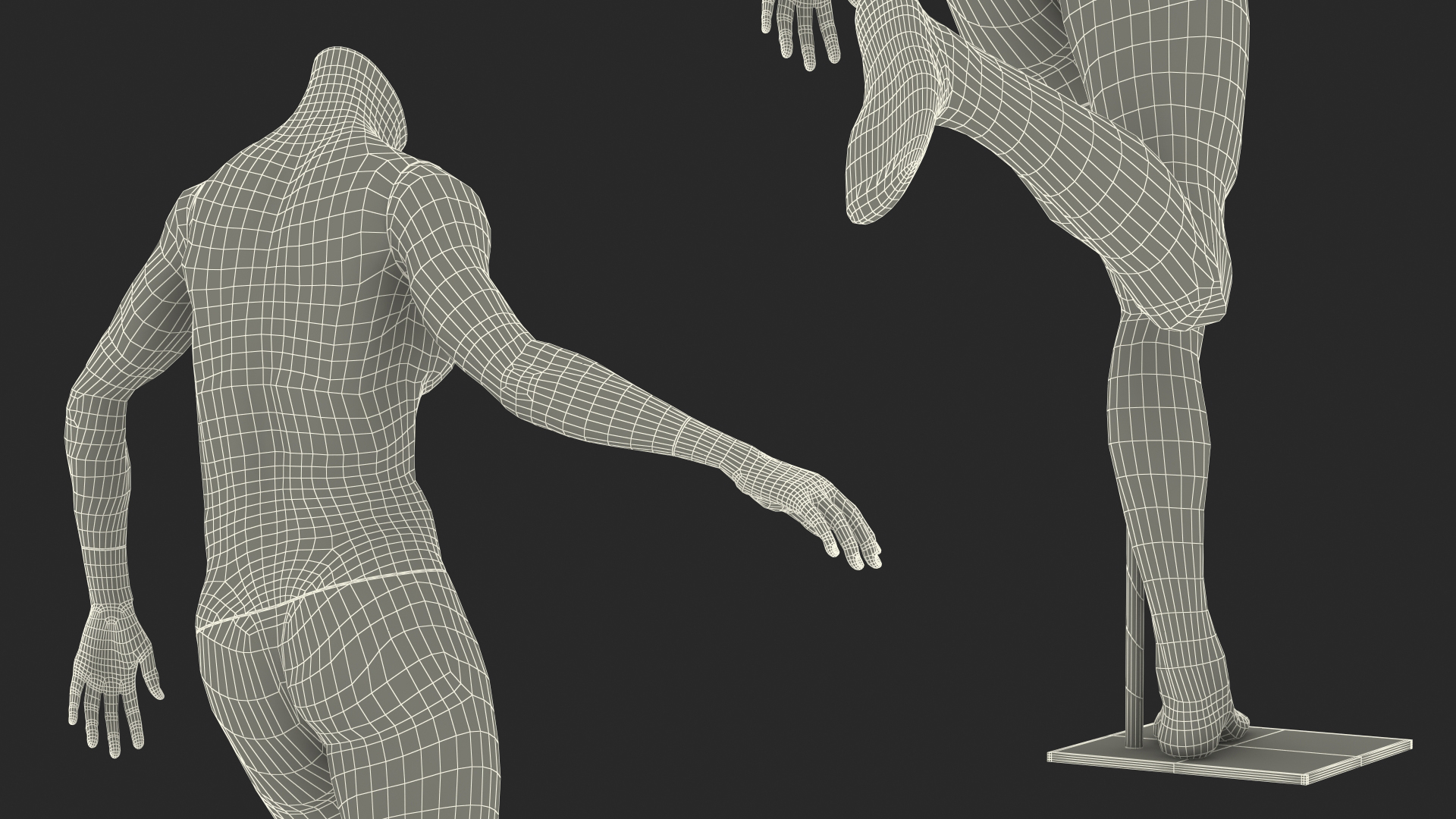 Black Female Sports Mannequin Running 3D