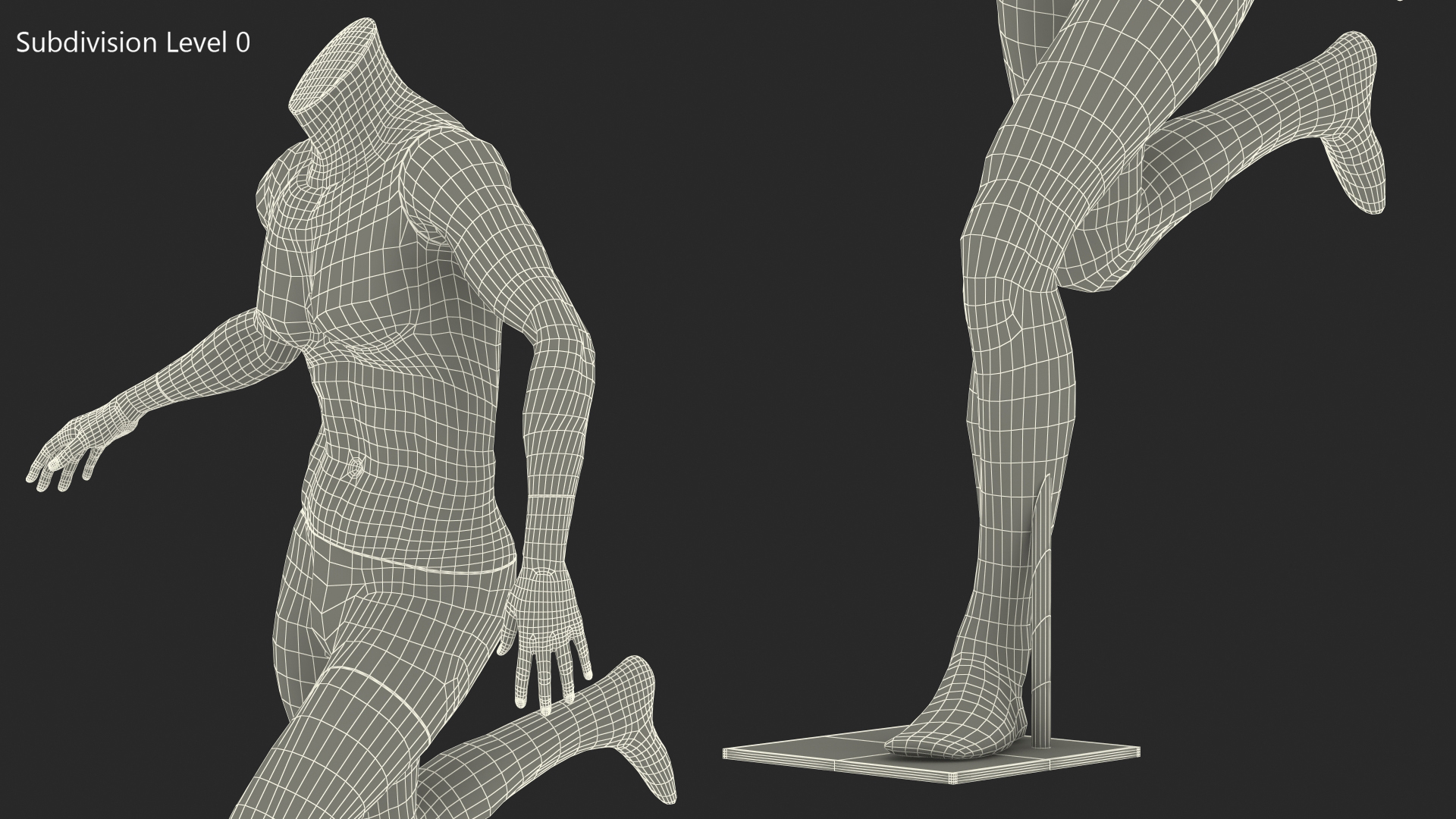 Black Female Sports Mannequin Running 3D