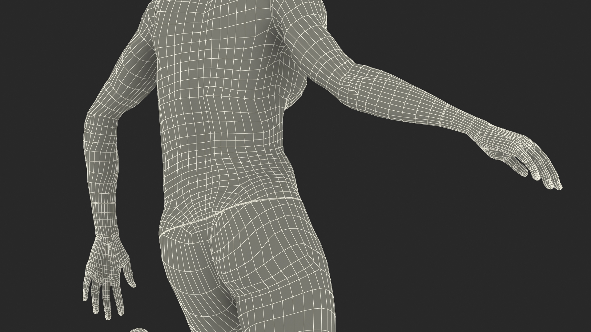 Black Female Sports Mannequin Running 3D