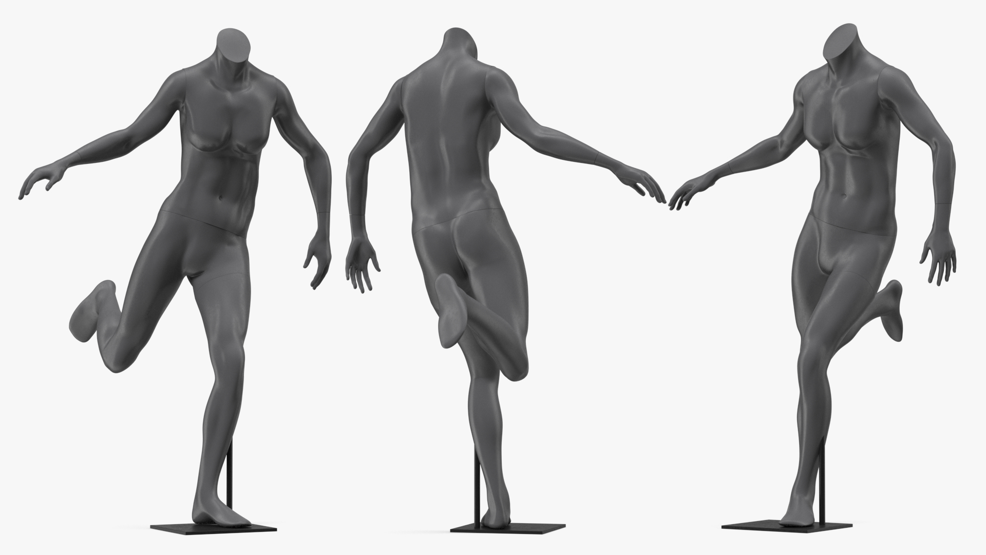 Black Female Sports Mannequin Running 3D