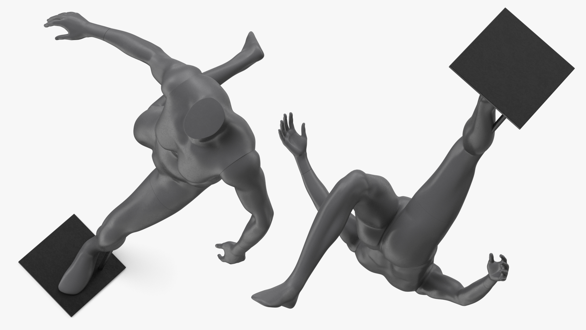 Black Female Sports Mannequin Running 3D
