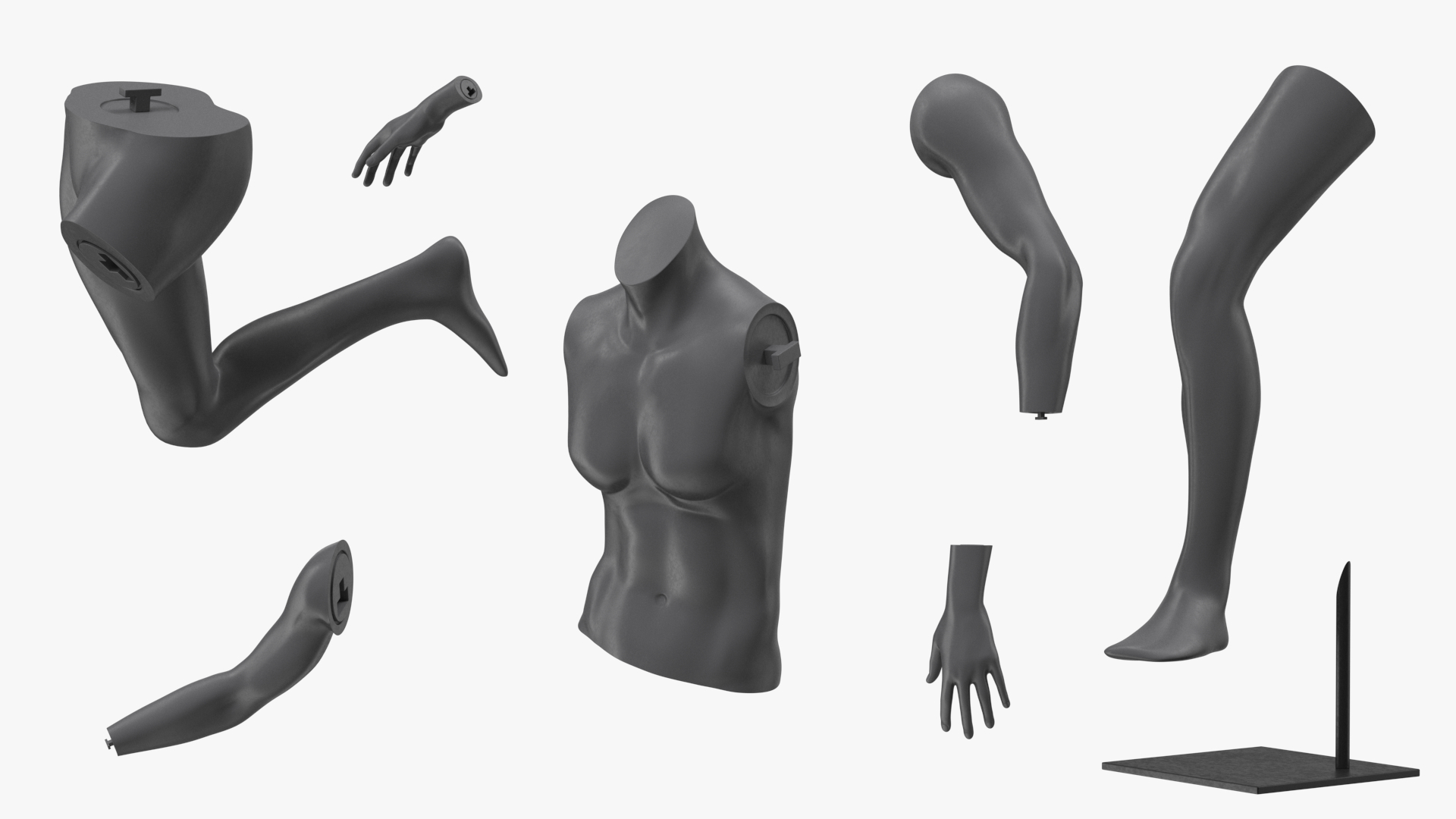 Black Female Sports Mannequin Running 3D