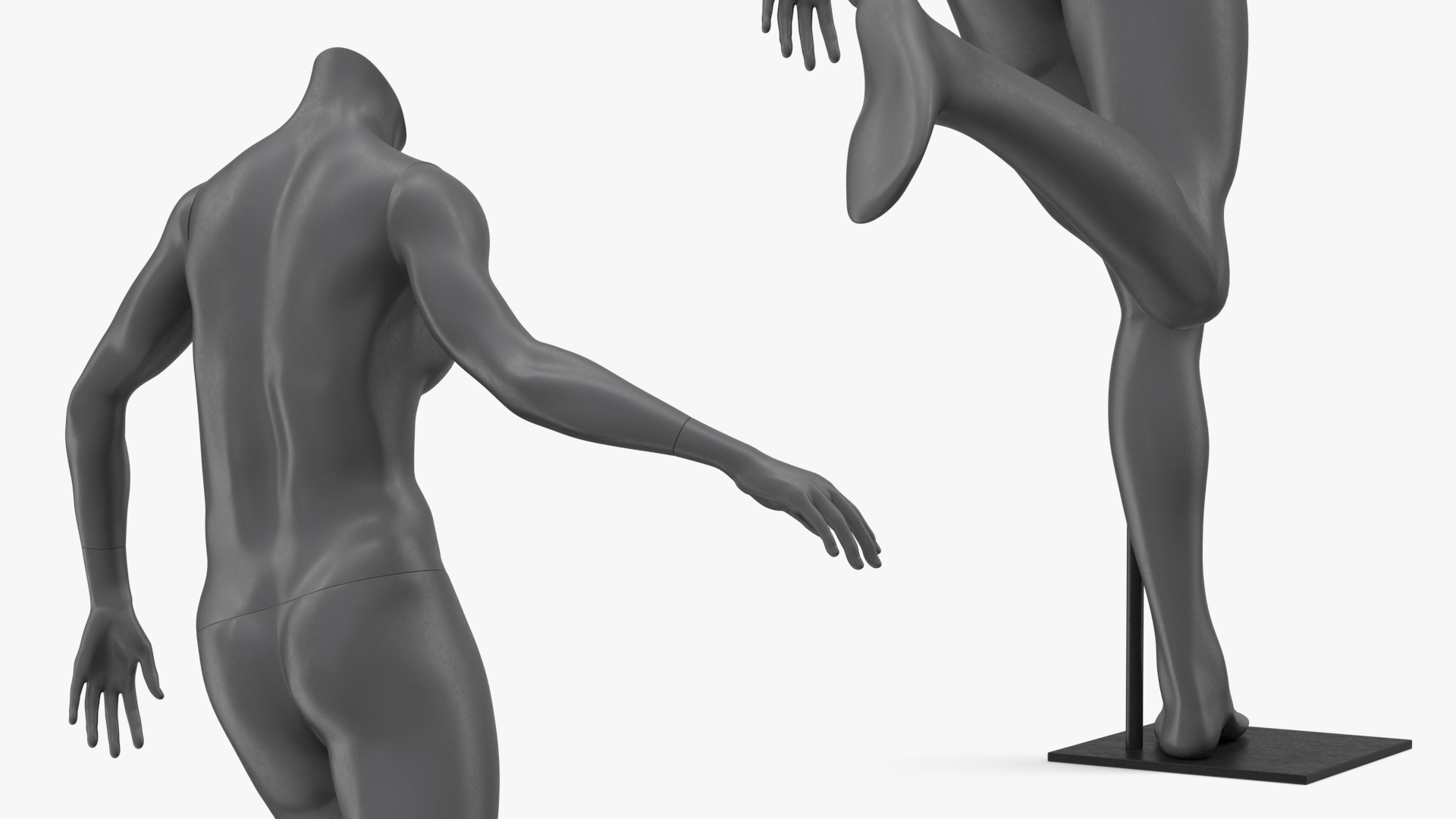 Black Female Sports Mannequin Running 3D