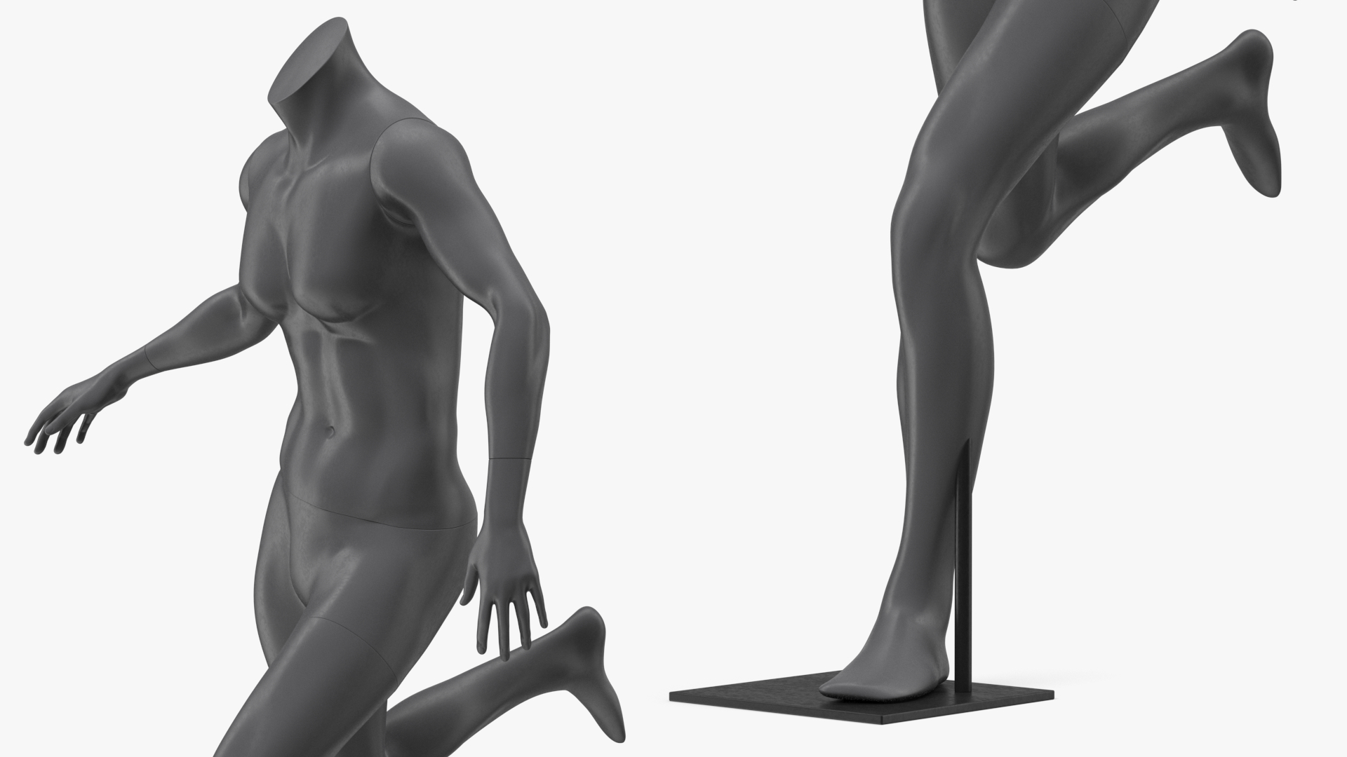Black Female Sports Mannequin Running 3D