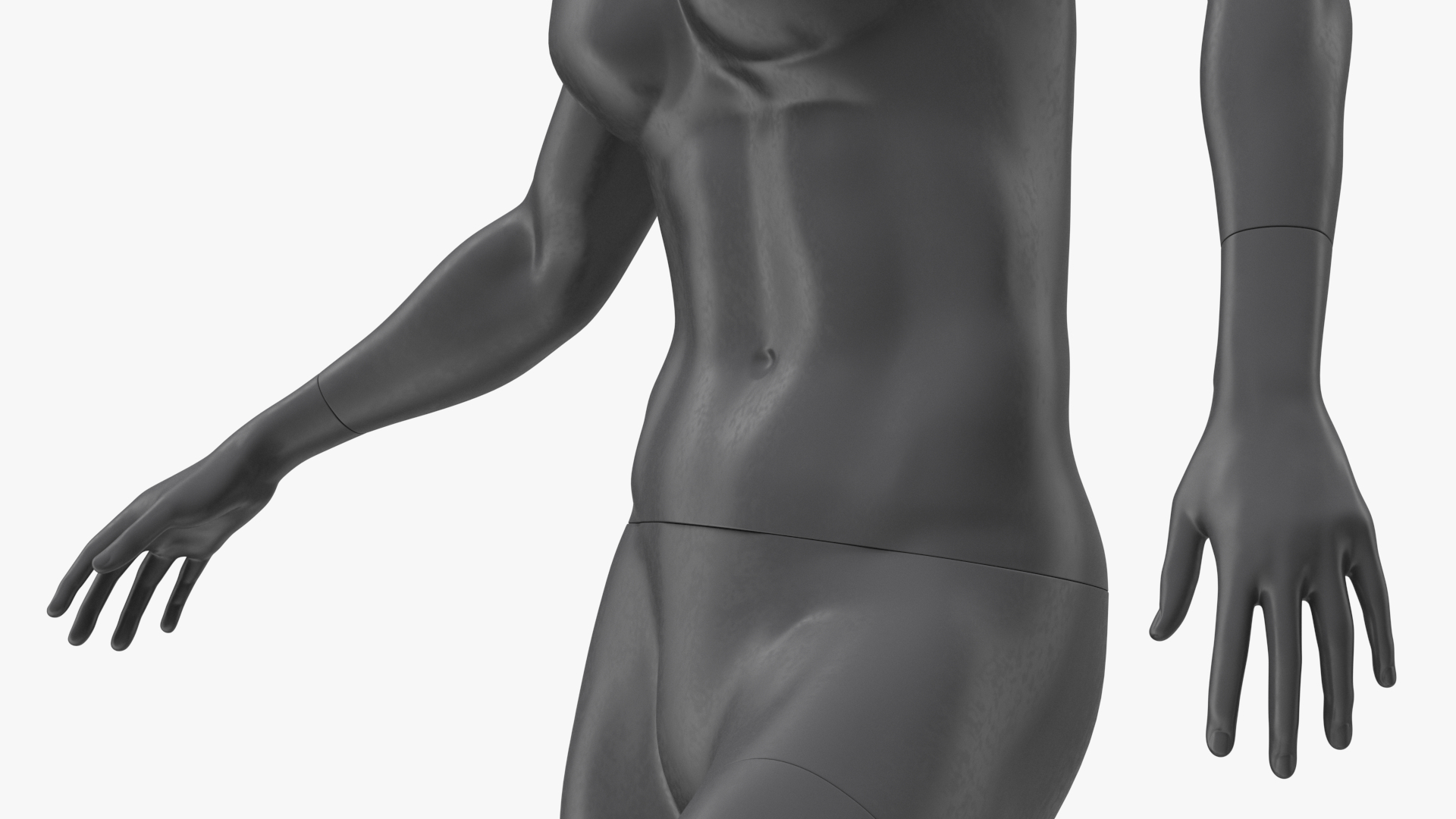 Black Female Sports Mannequin Running 3D