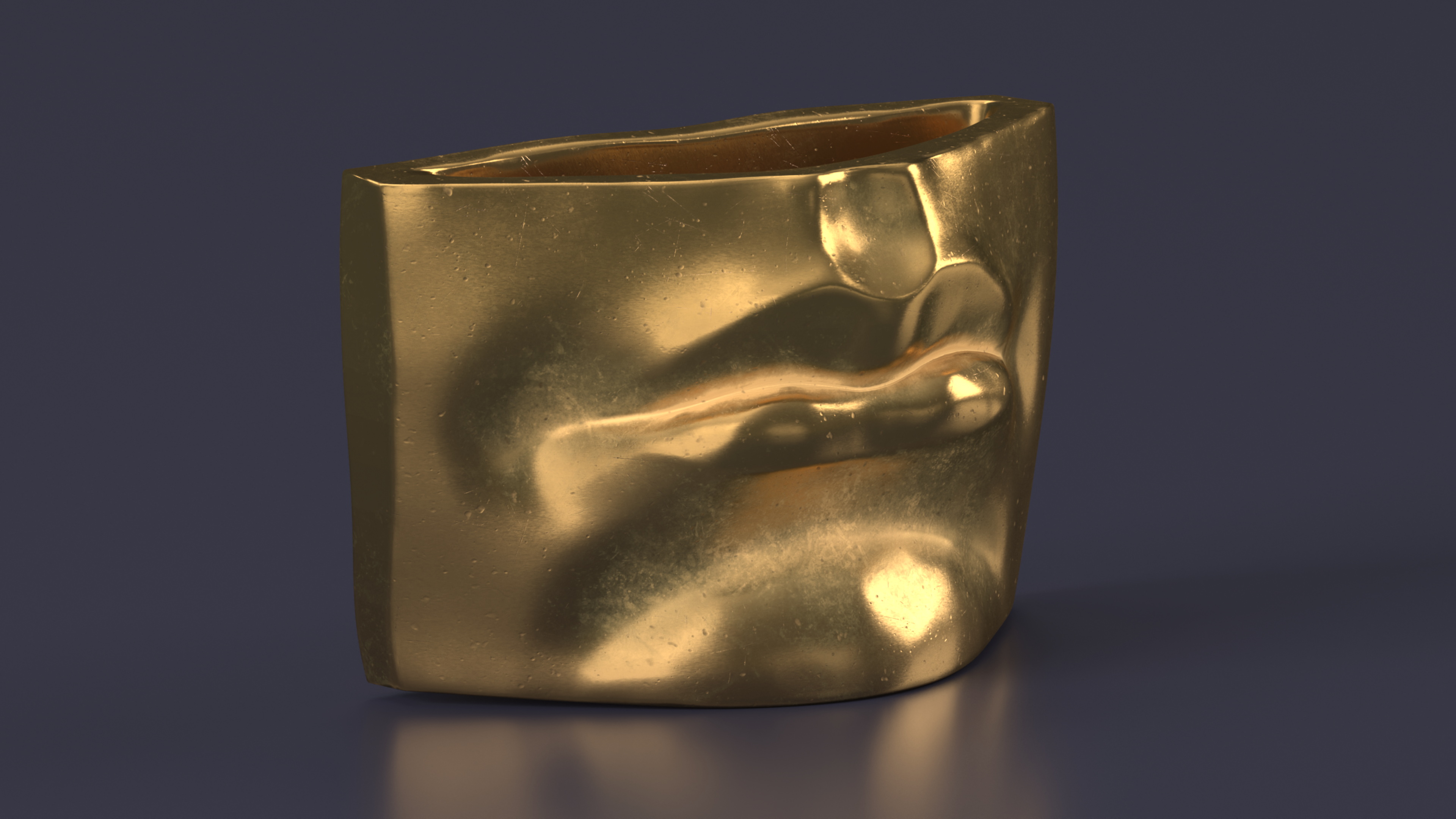 Michelangelo David lips decor Gold 3D model