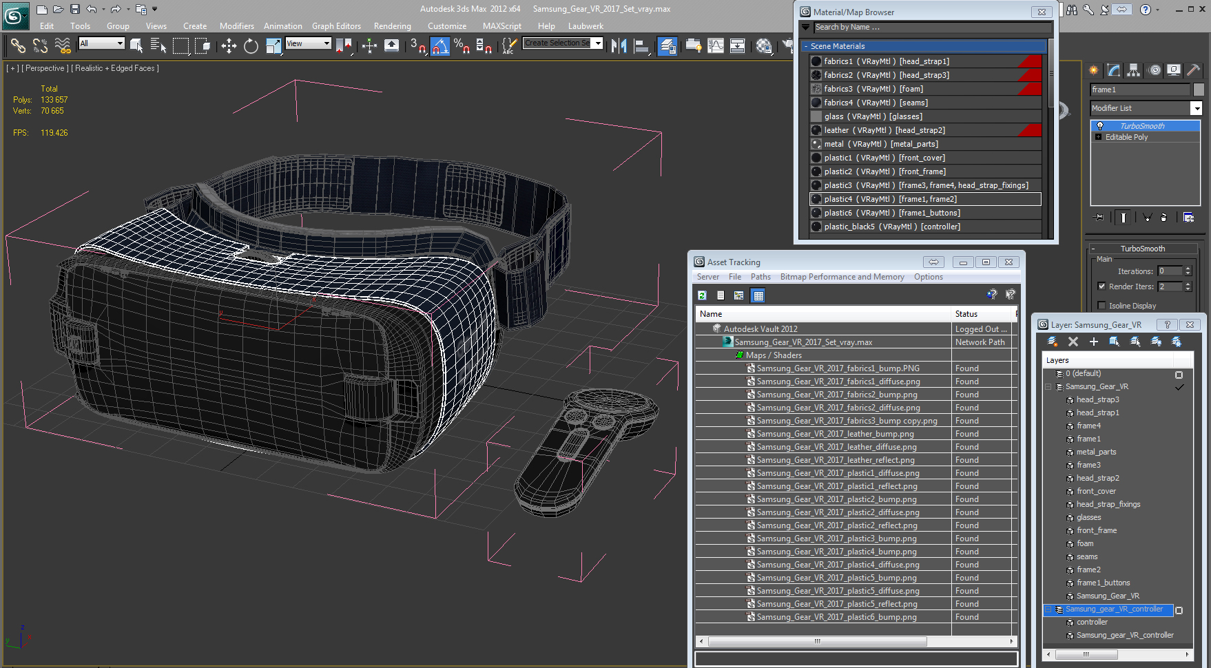 Samsung Gear VR 2017 Set 3D model
