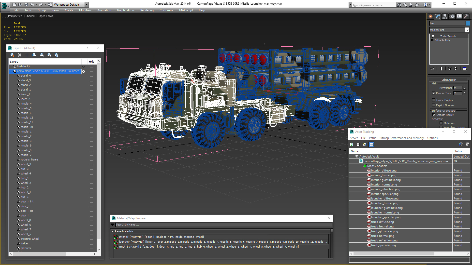 3D Camouflage Vityaz S 350E 50R6 Missile Launcher