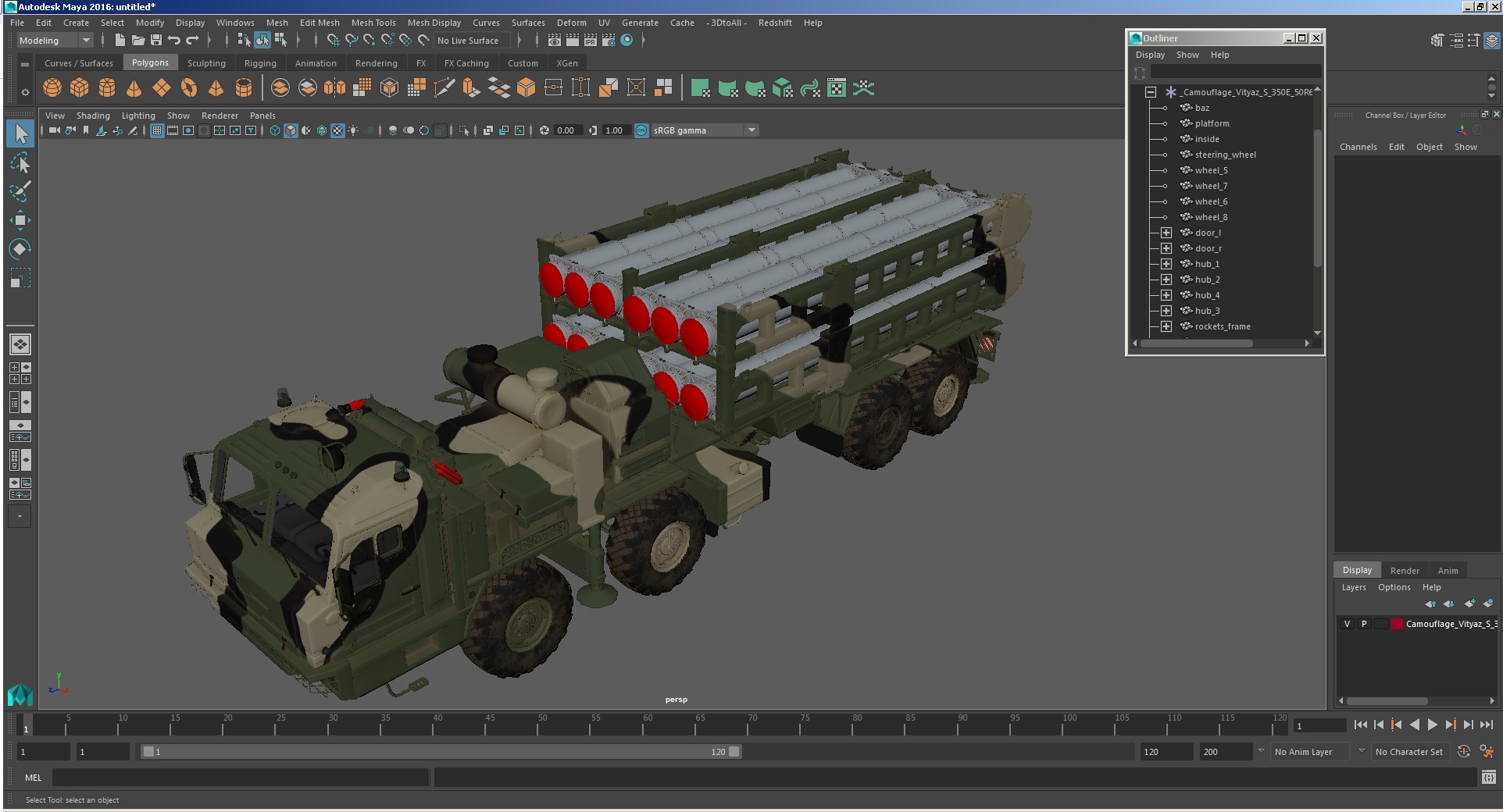 3D Camouflage Vityaz S 350E 50R6 Missile Launcher
