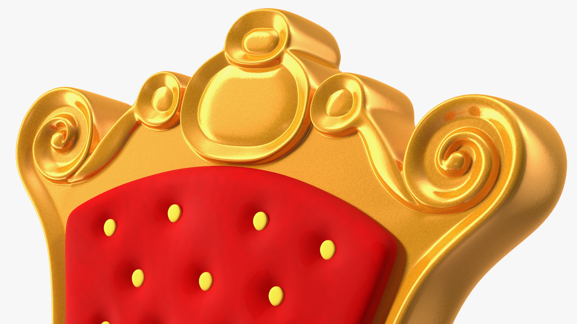 Santa Throne Chair in Red Velvet and Gold Frame 3D