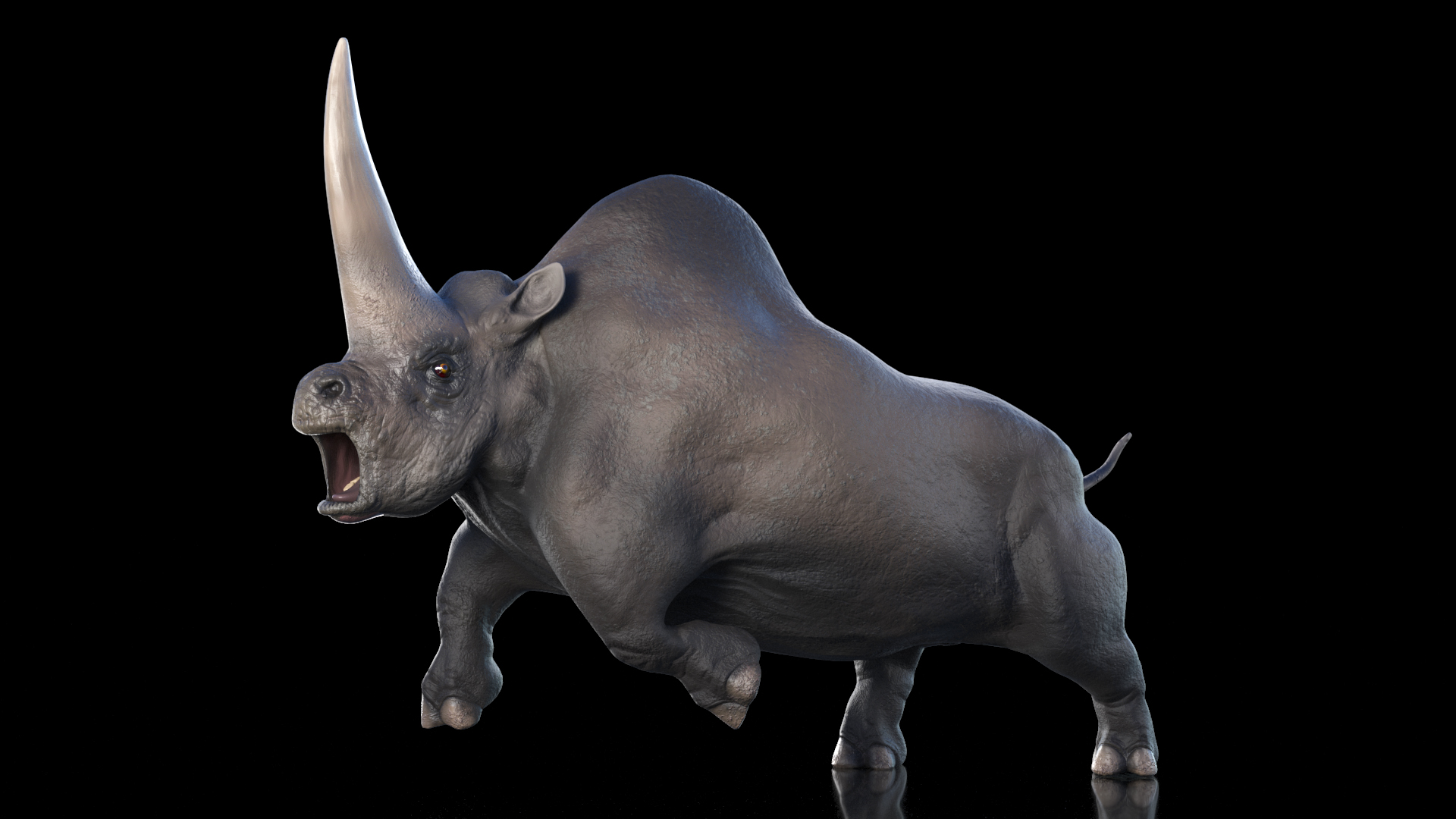 Elasmotherium Rigged for Maya 3D model