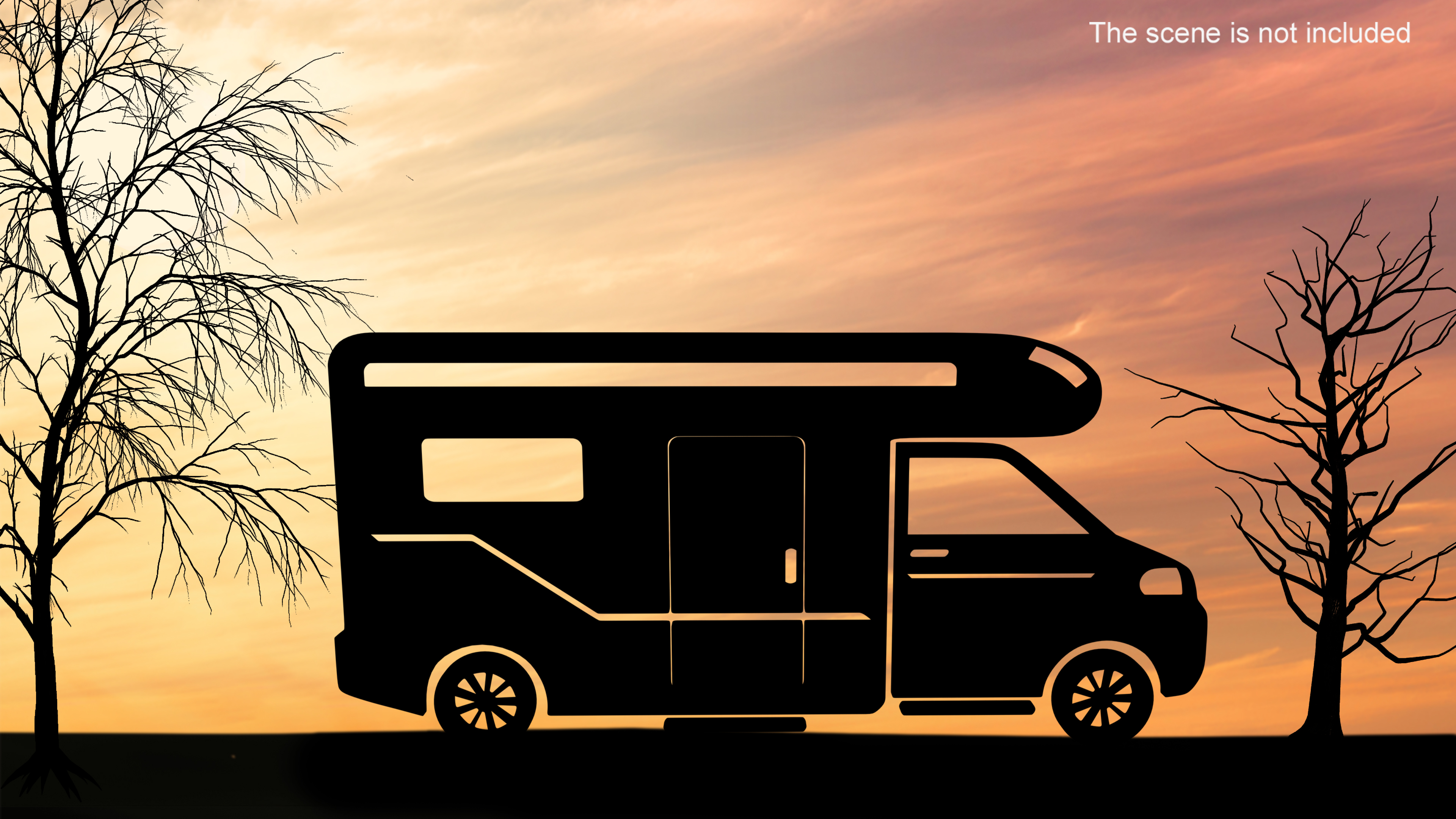 3D Camper Van Silhouette