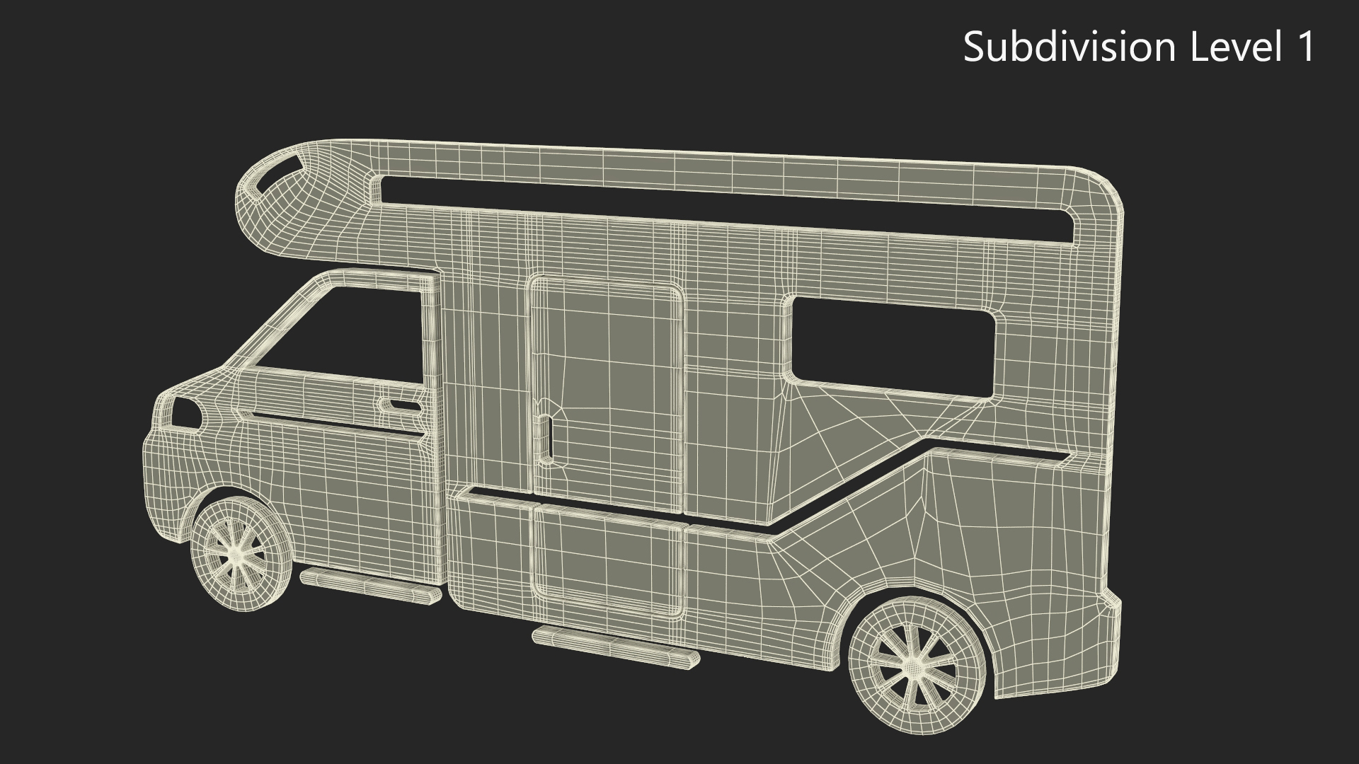 3D Camper Van Silhouette