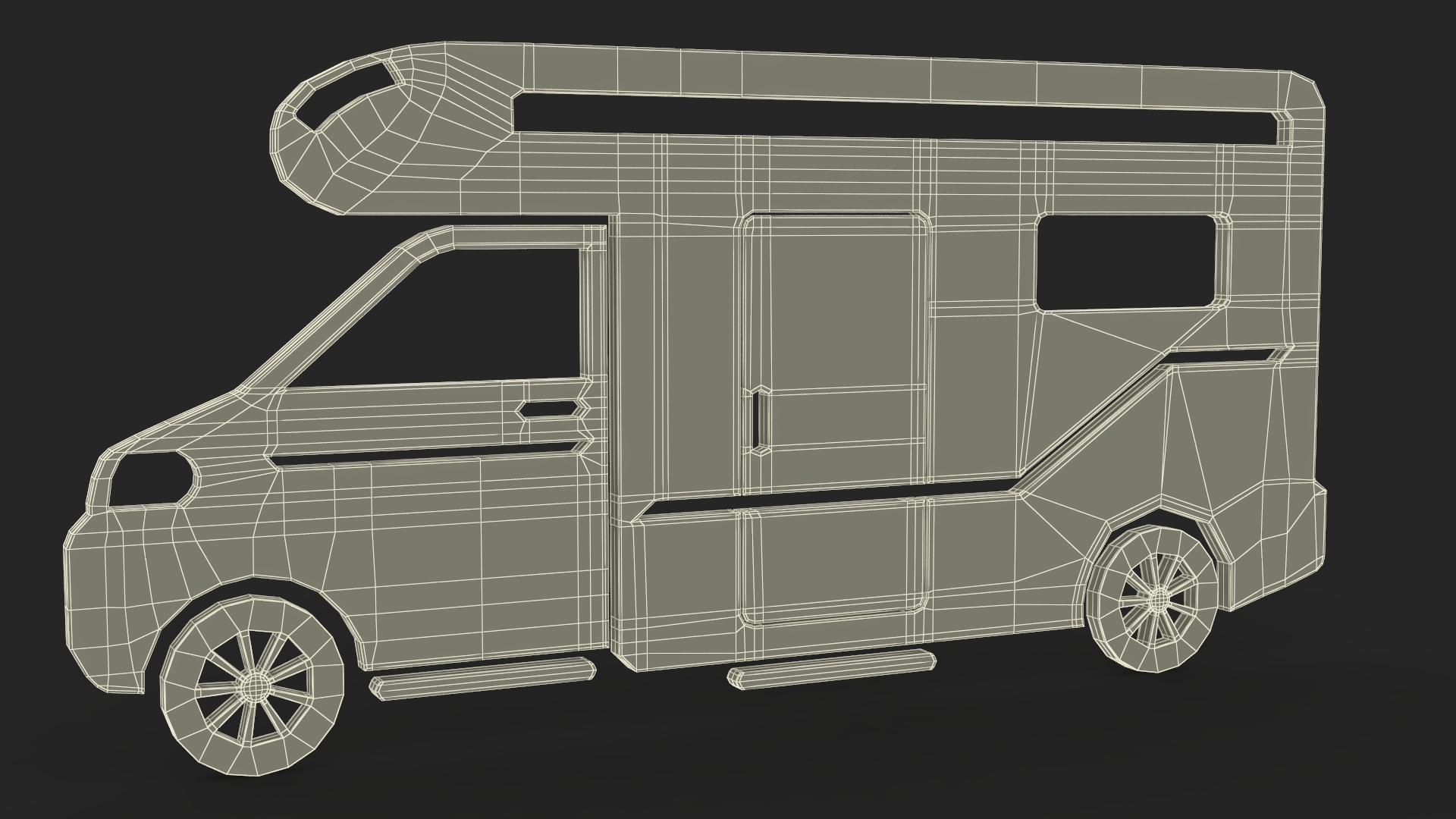 3D Camper Van Silhouette