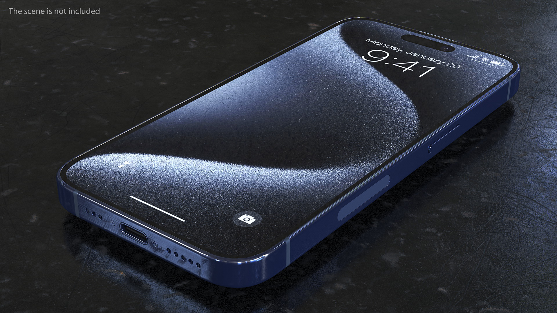 3D Apple IPhone 15 Pro Blue Titanium model