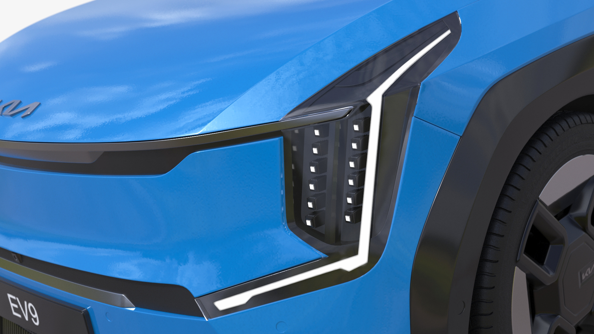KIA EV9 SUV Ocean Blue 3D