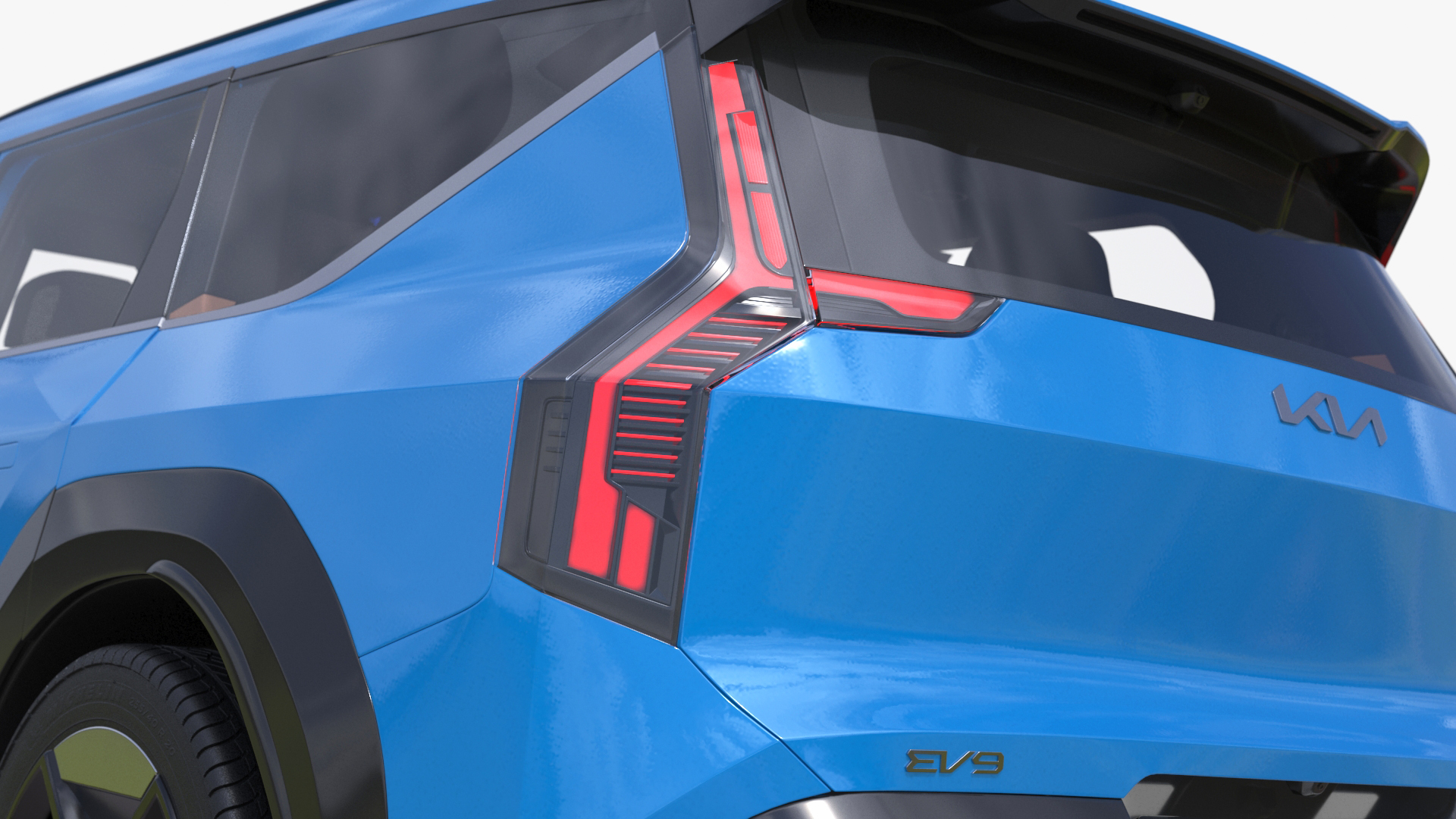 KIA EV9 SUV Ocean Blue 3D