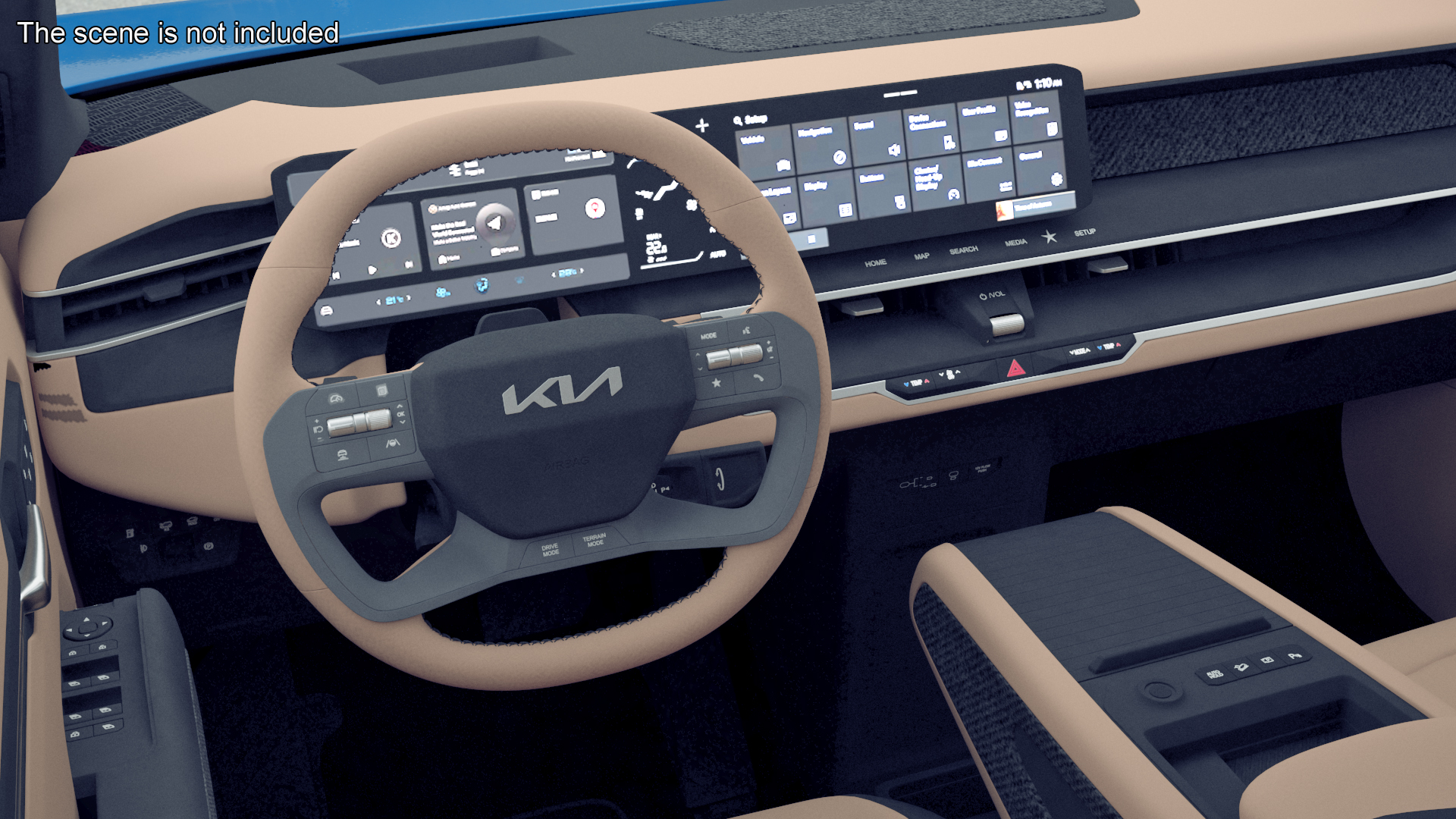 KIA EV9 SUV Ocean Blue 3D