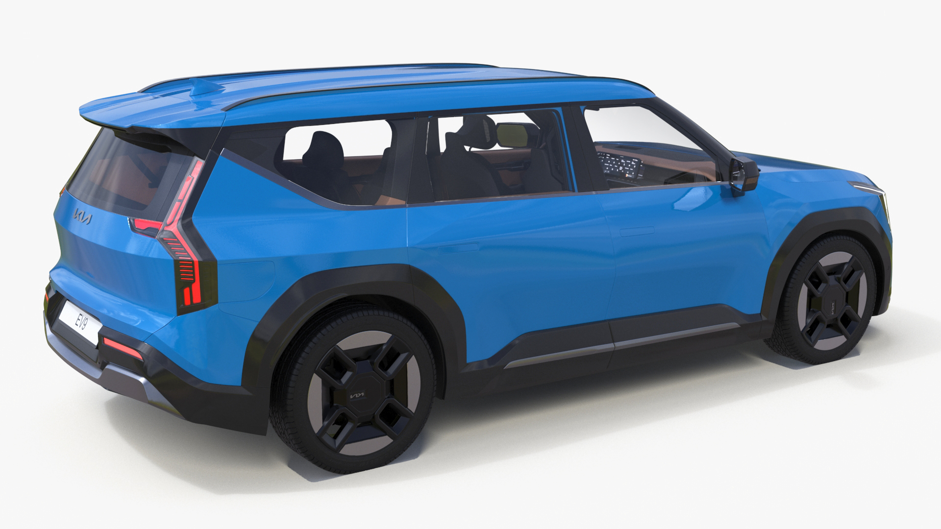 KIA EV9 SUV Ocean Blue 3D