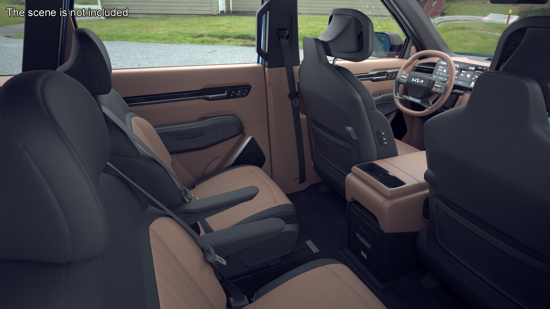 KIA EV9 SUV Ocean Blue 3D