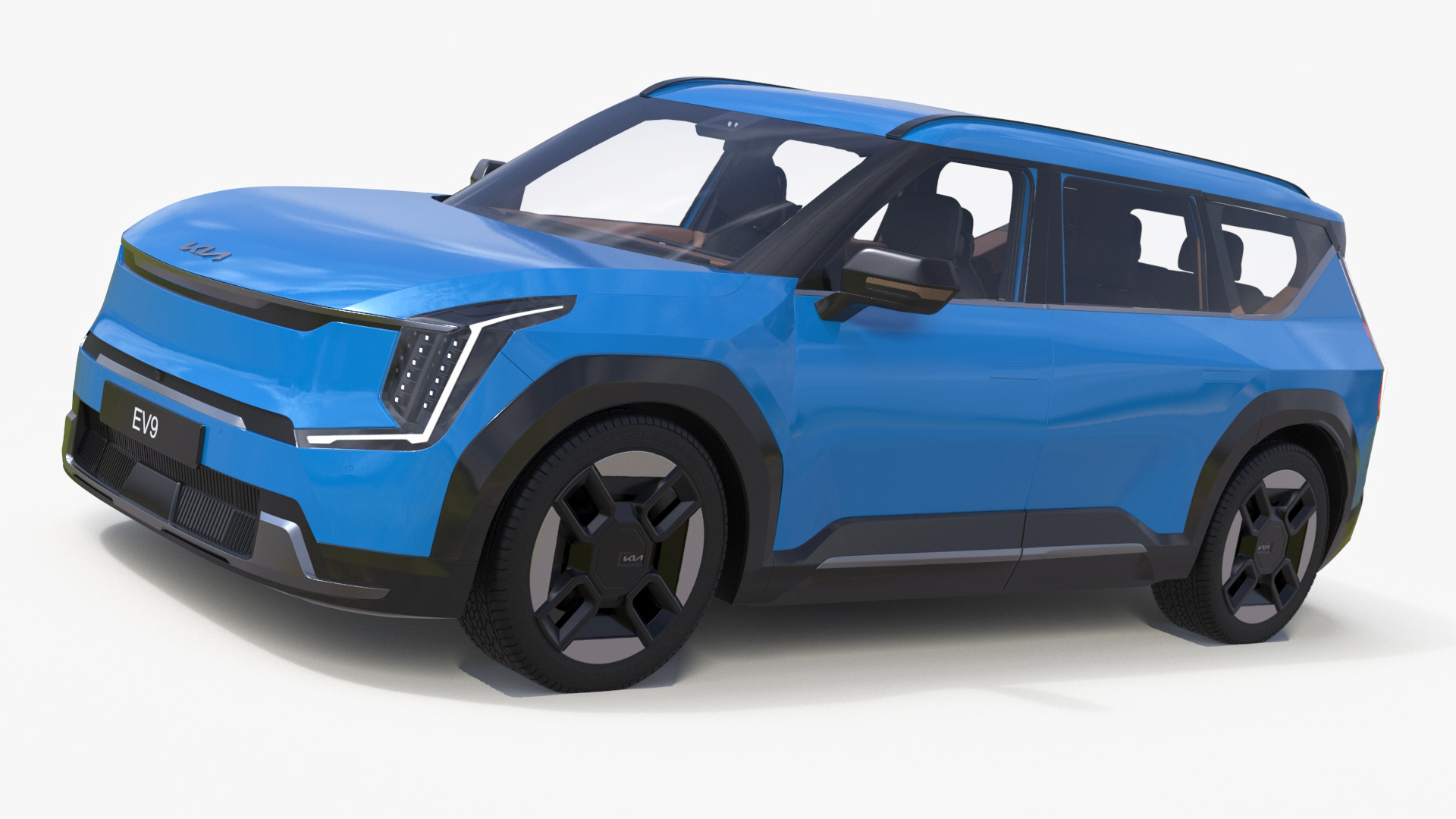 KIA EV9 SUV Ocean Blue 3D
