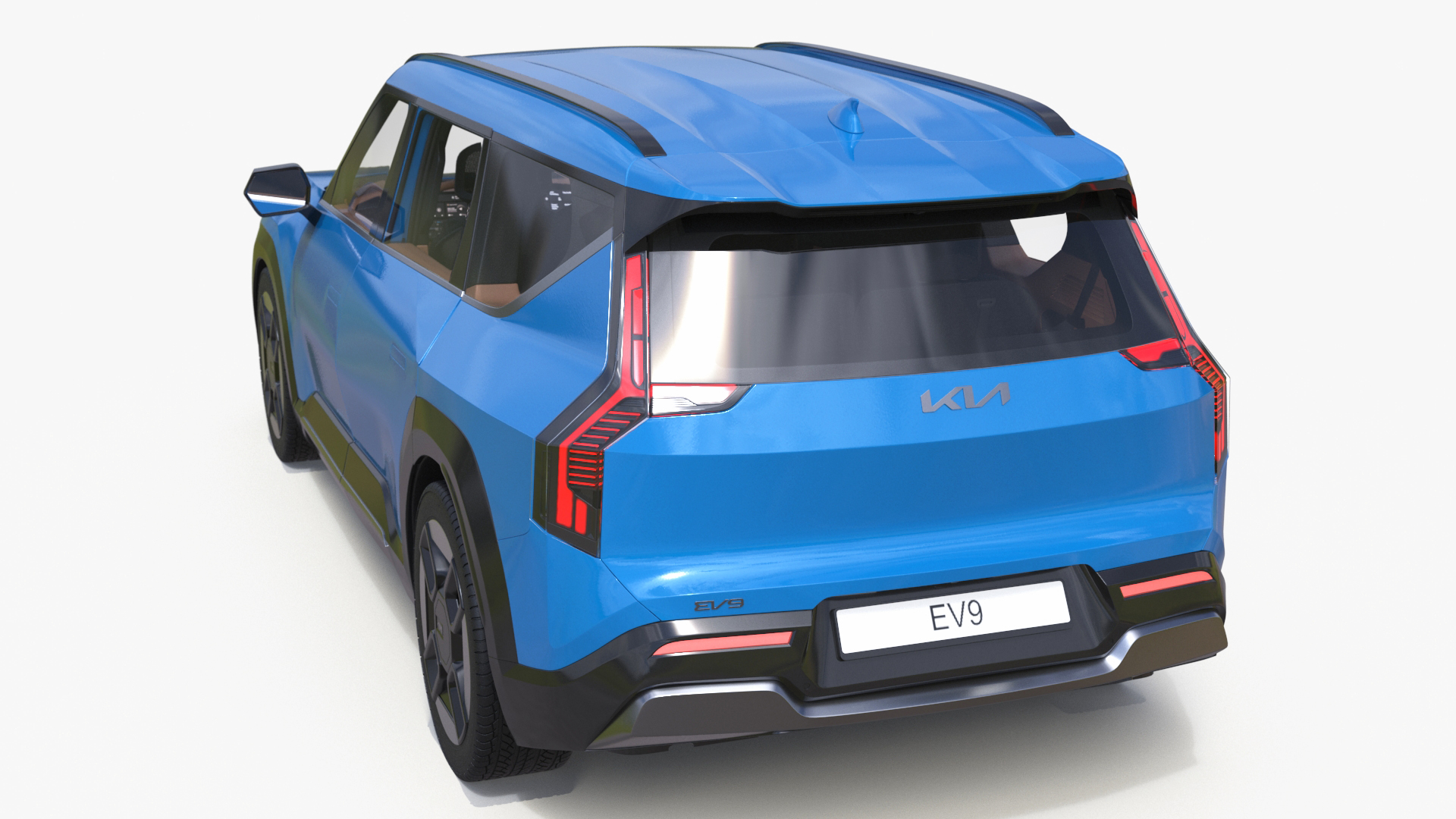 KIA EV9 SUV Ocean Blue 3D