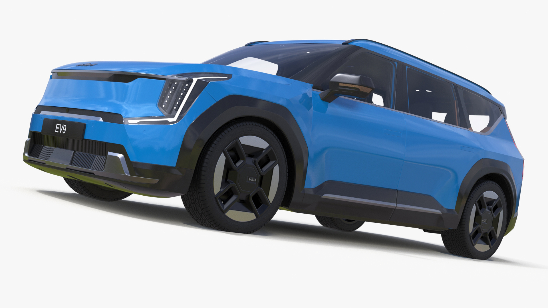 KIA EV9 SUV Ocean Blue 3D