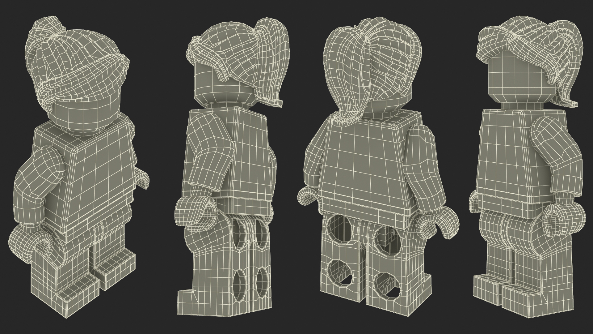 3D Minifigure LEGO Fashionista Rigged for Maya model