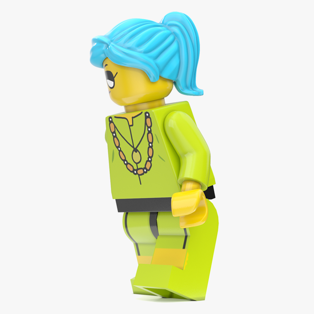 3D Minifigure LEGO Fashionista Rigged for Maya model