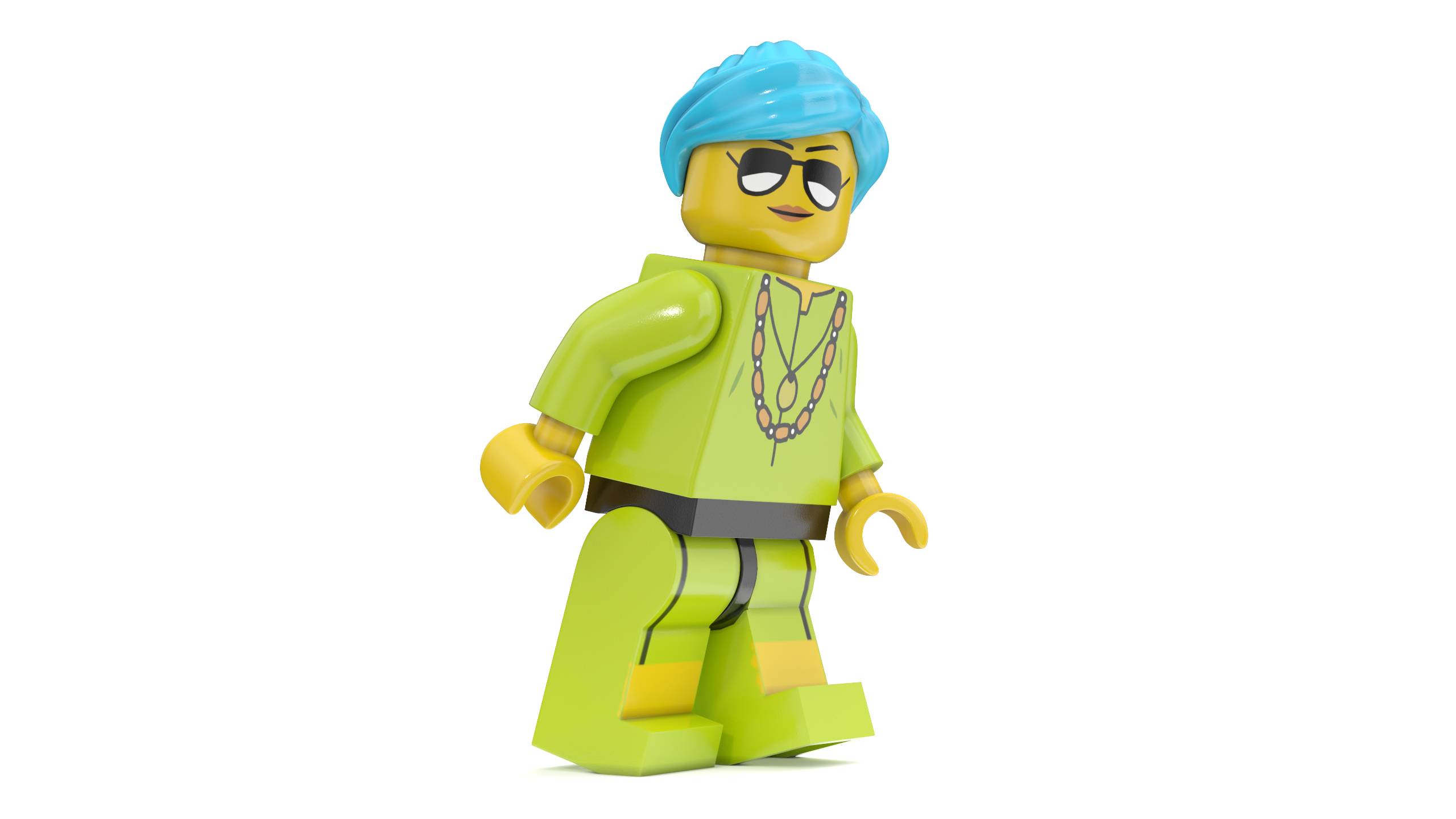 3D Minifigure LEGO Fashionista Rigged for Maya model