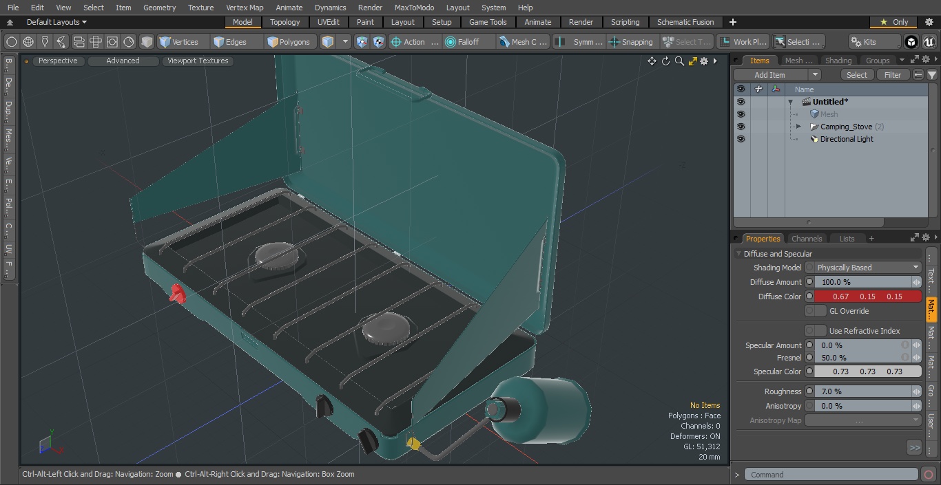 3D Camping Stove model