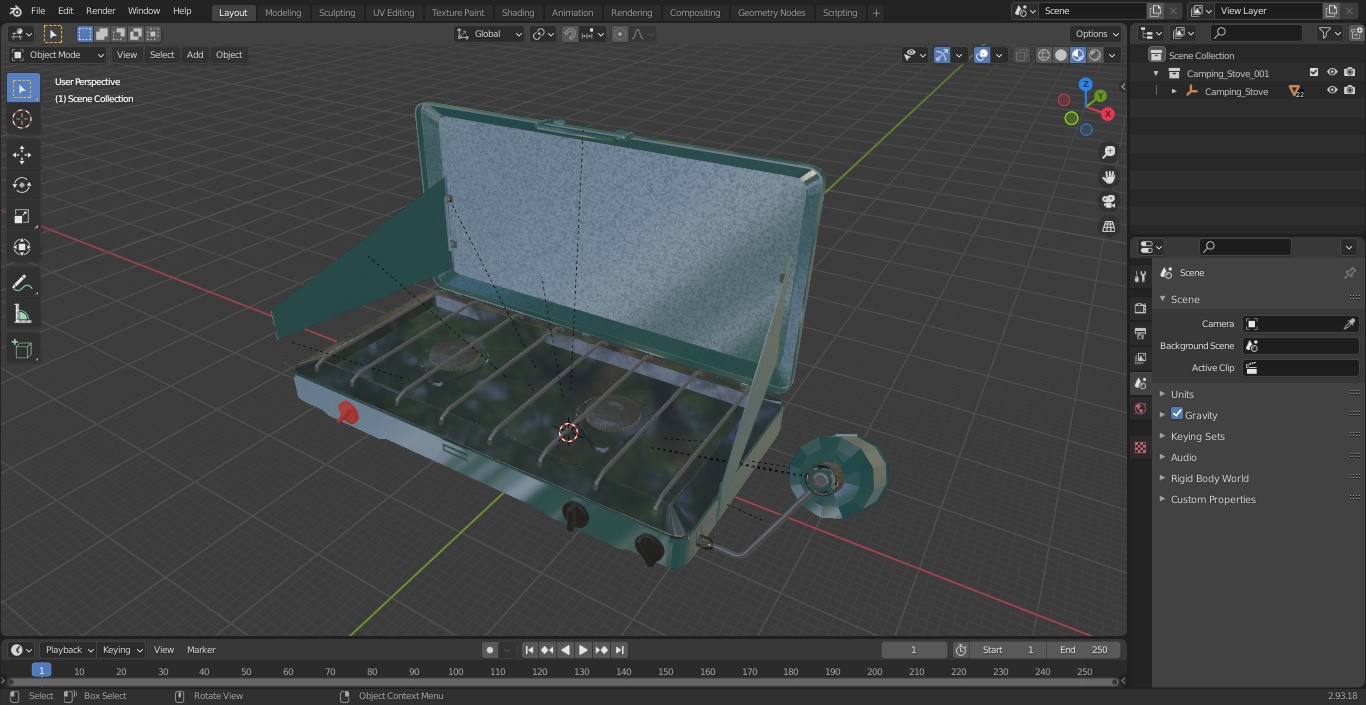 3D Camping Stove model
