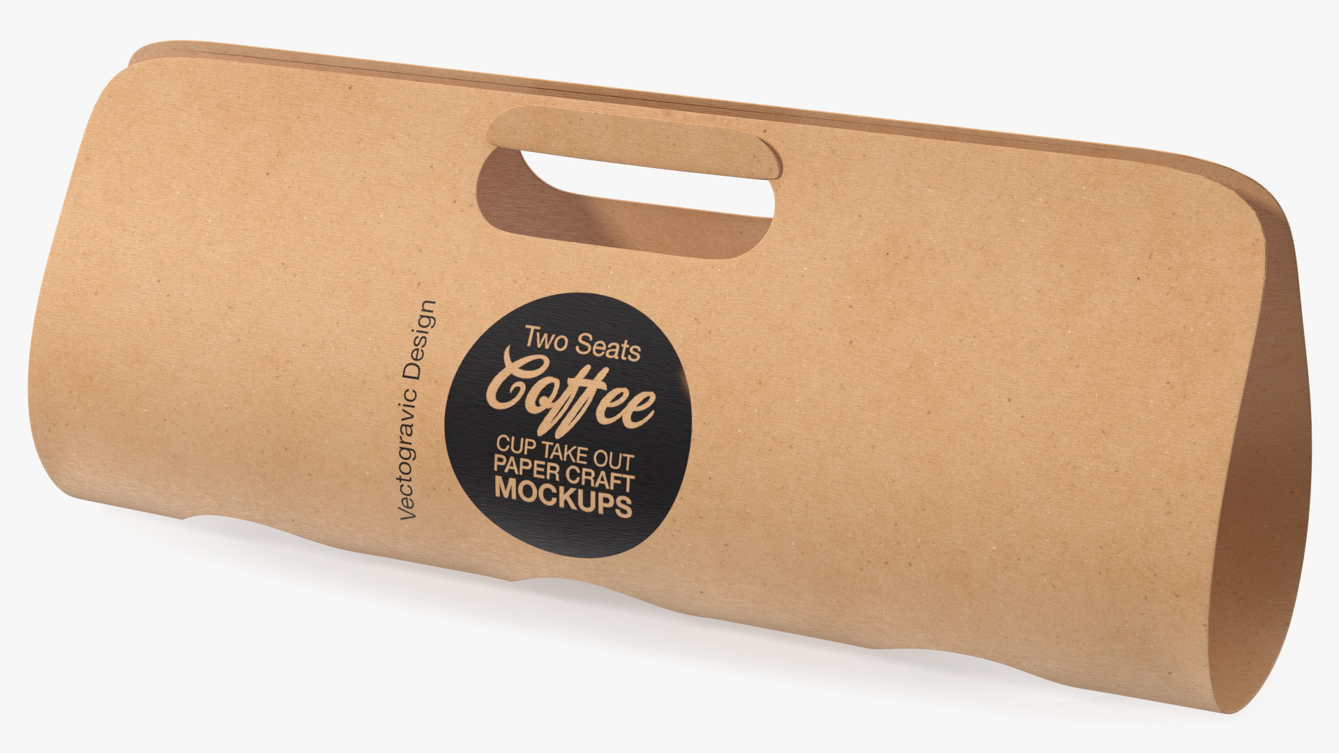 Mockup Beverage Plastic Cups Holder Three Seats 3D