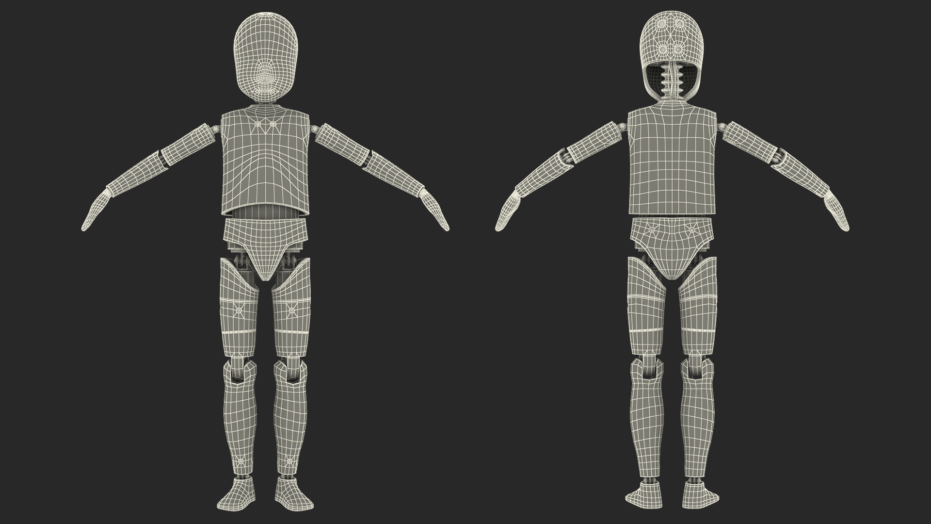 Child Crash Test Dummy T-Pose 3D model