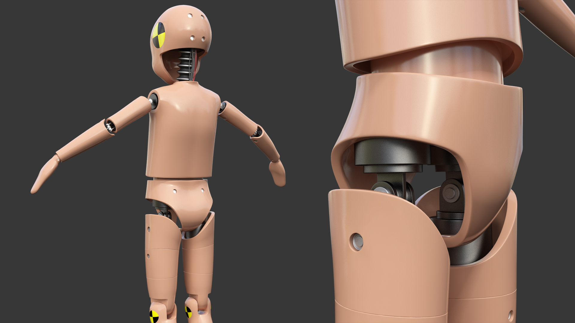 Child Crash Test Dummy T-Pose 3D model
