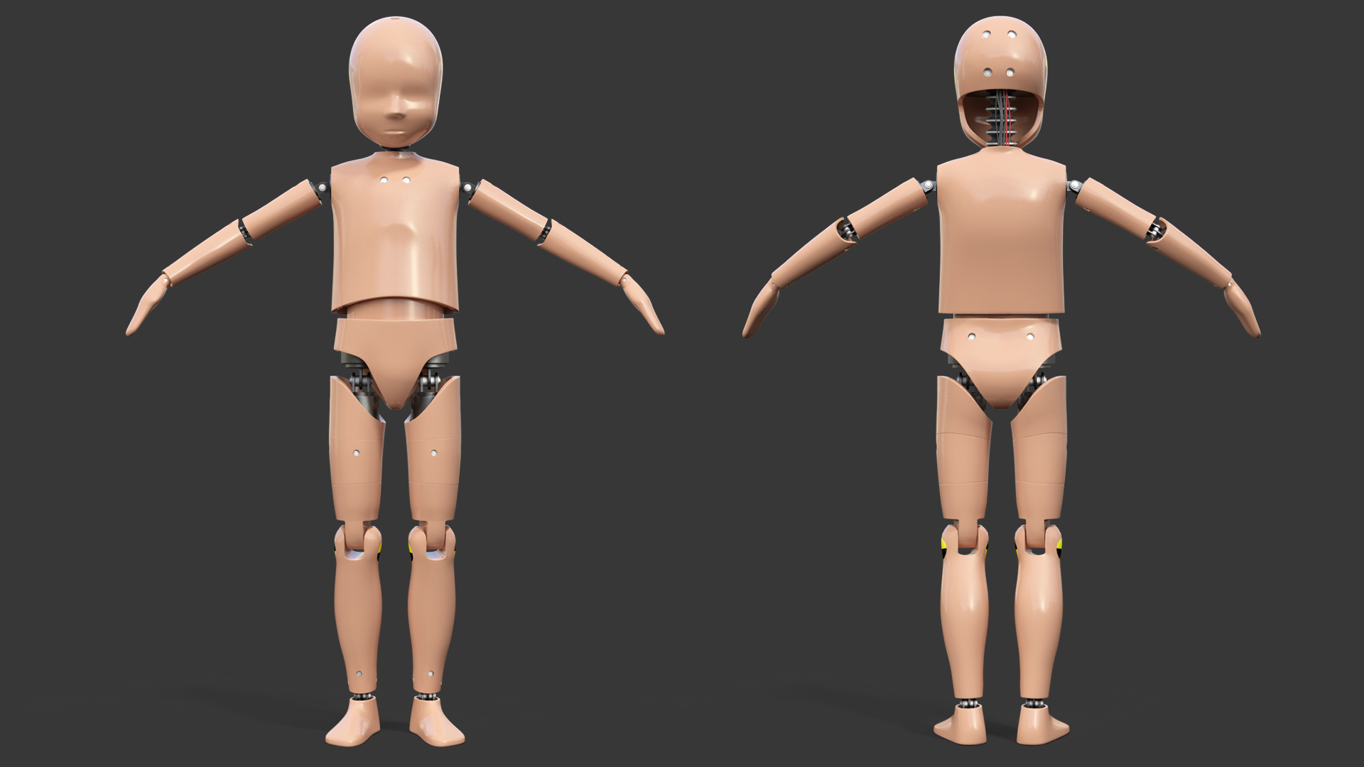 Child Crash Test Dummy T-Pose 3D model