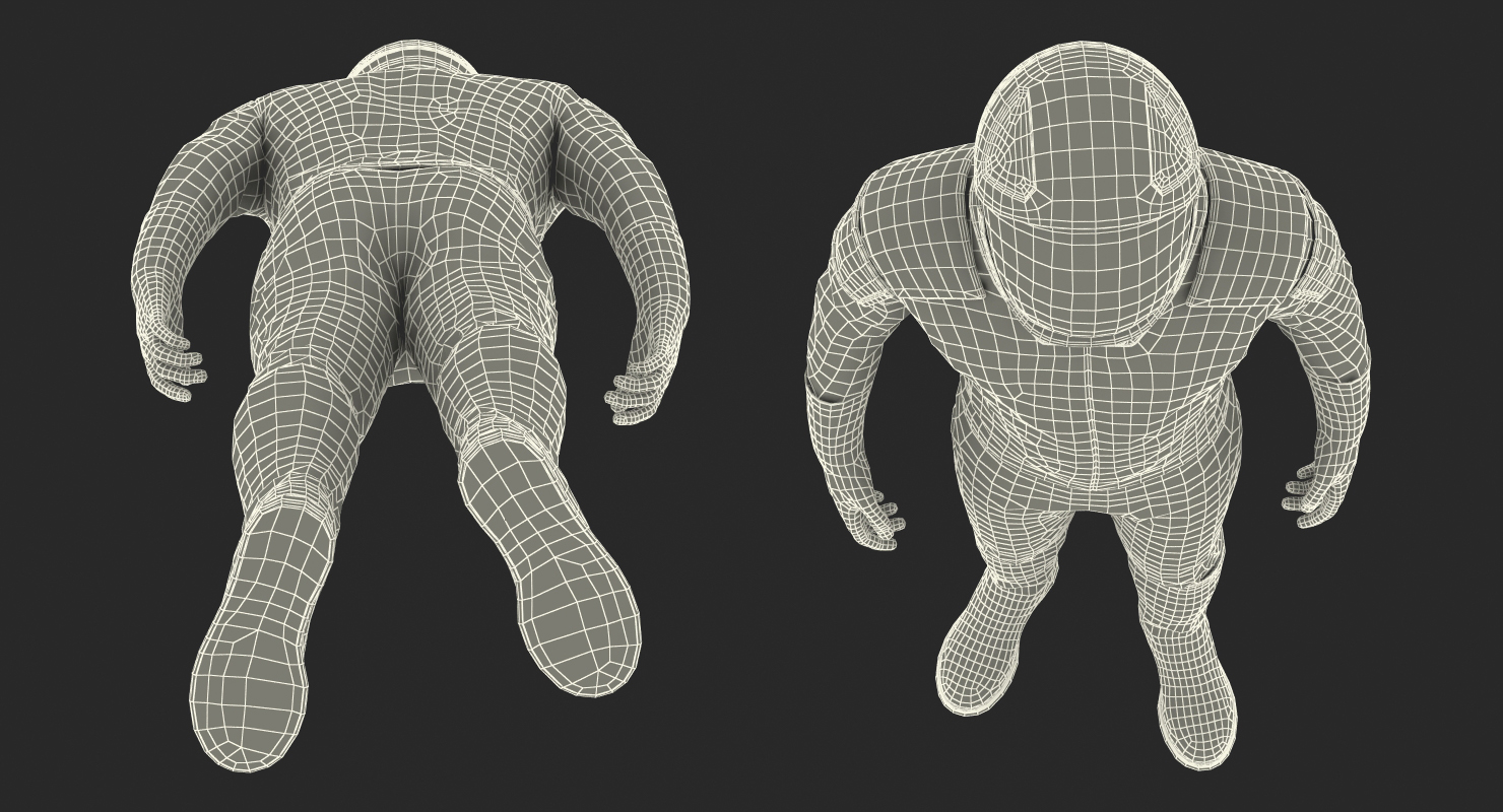 3D Sci Fi Astronaut Suit Black Standing Pose