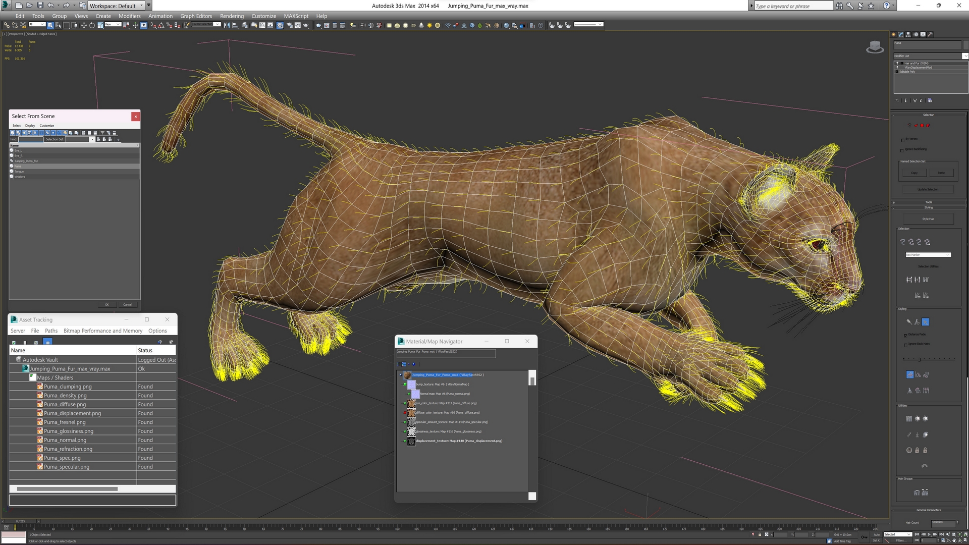 3D Jumping Puma Fur