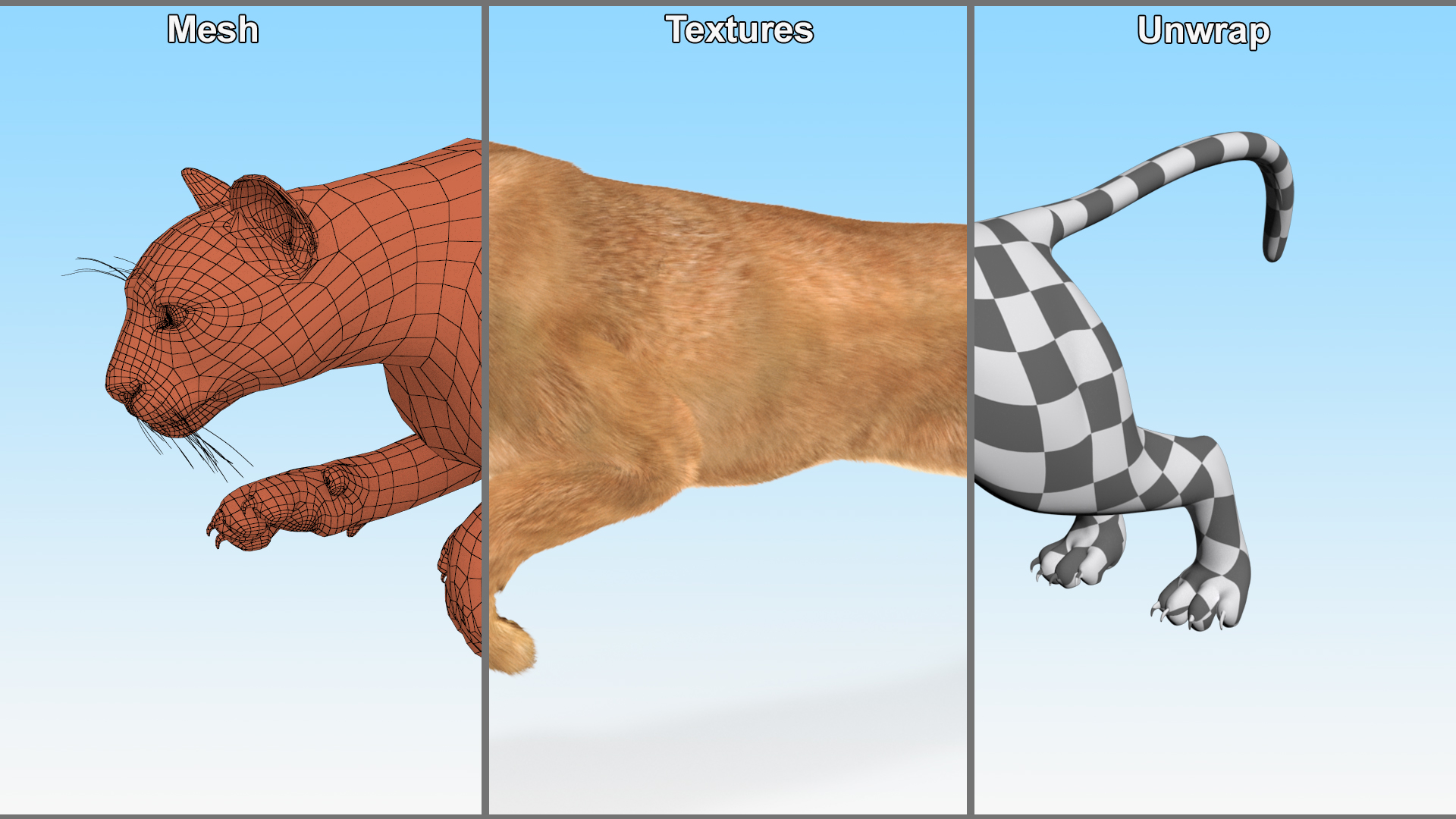 3D Jumping Puma Fur