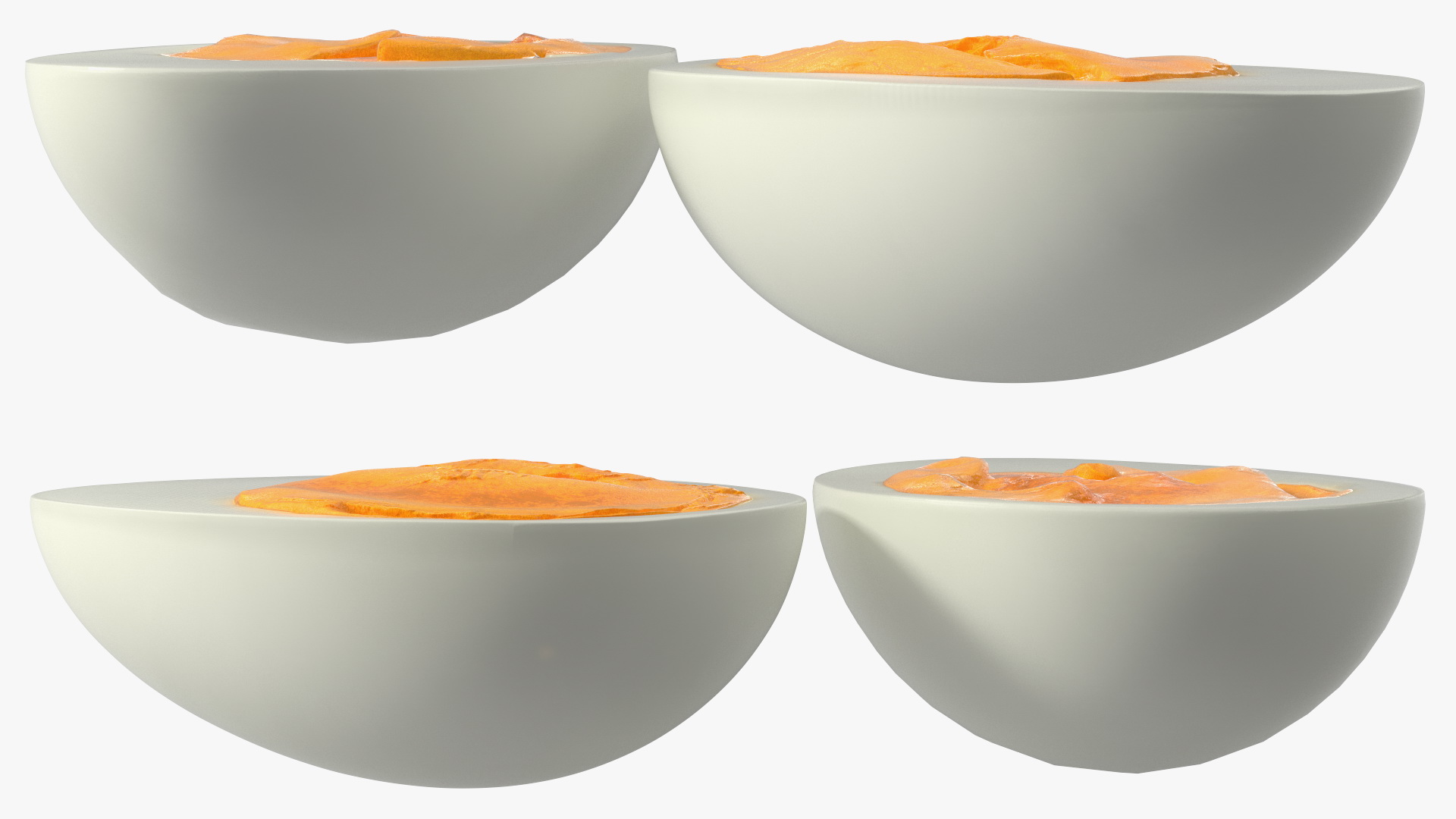 Hard Boiled Egg Halves 3D