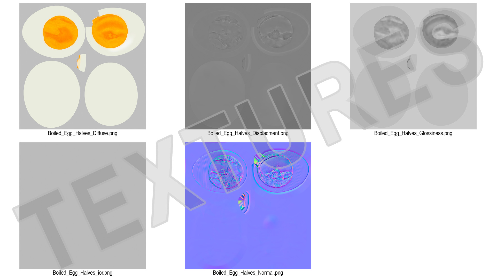 Hard Boiled Egg Halves 3D