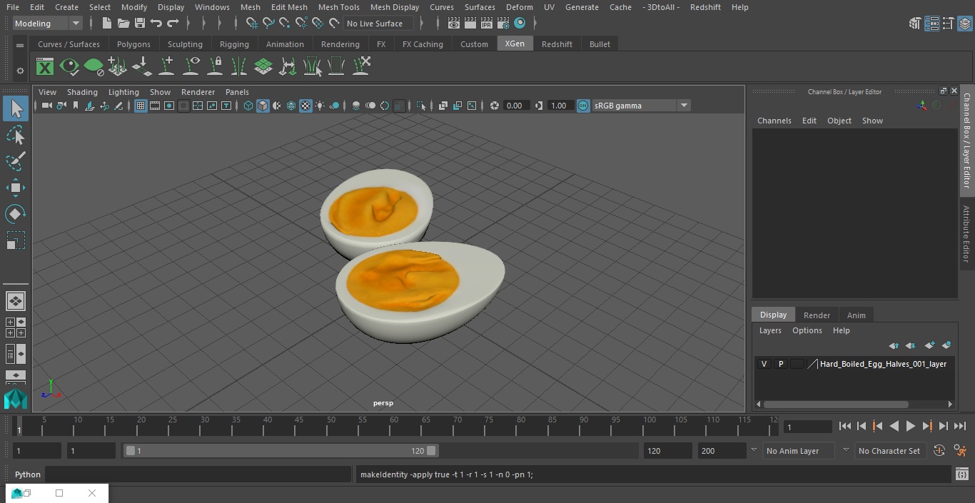 Hard Boiled Egg Halves 3D