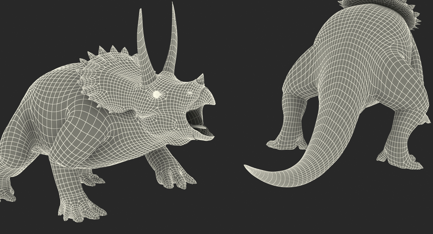 3D model Triceratops Fighting Pose
