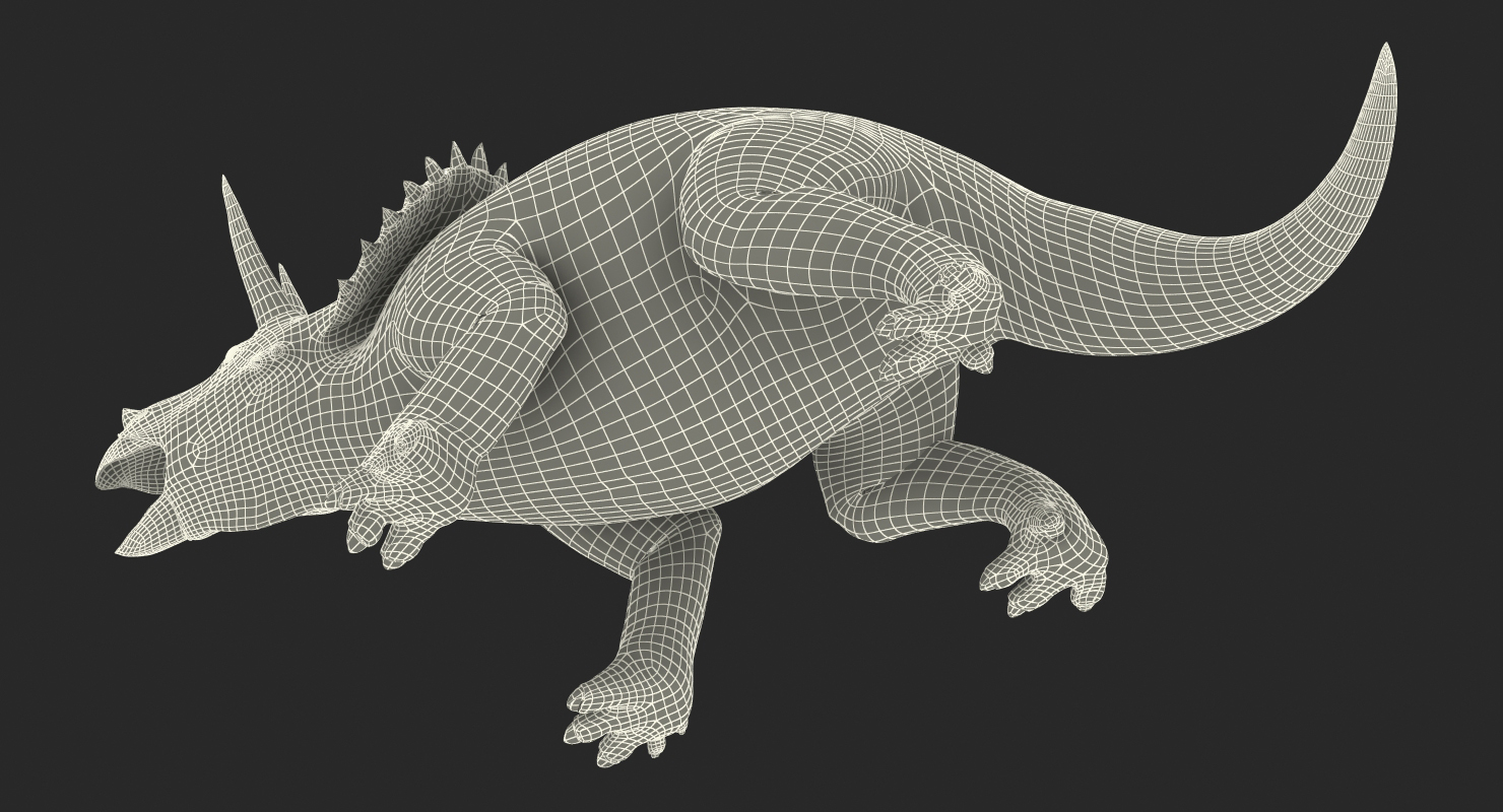 3D model Triceratops Fighting Pose