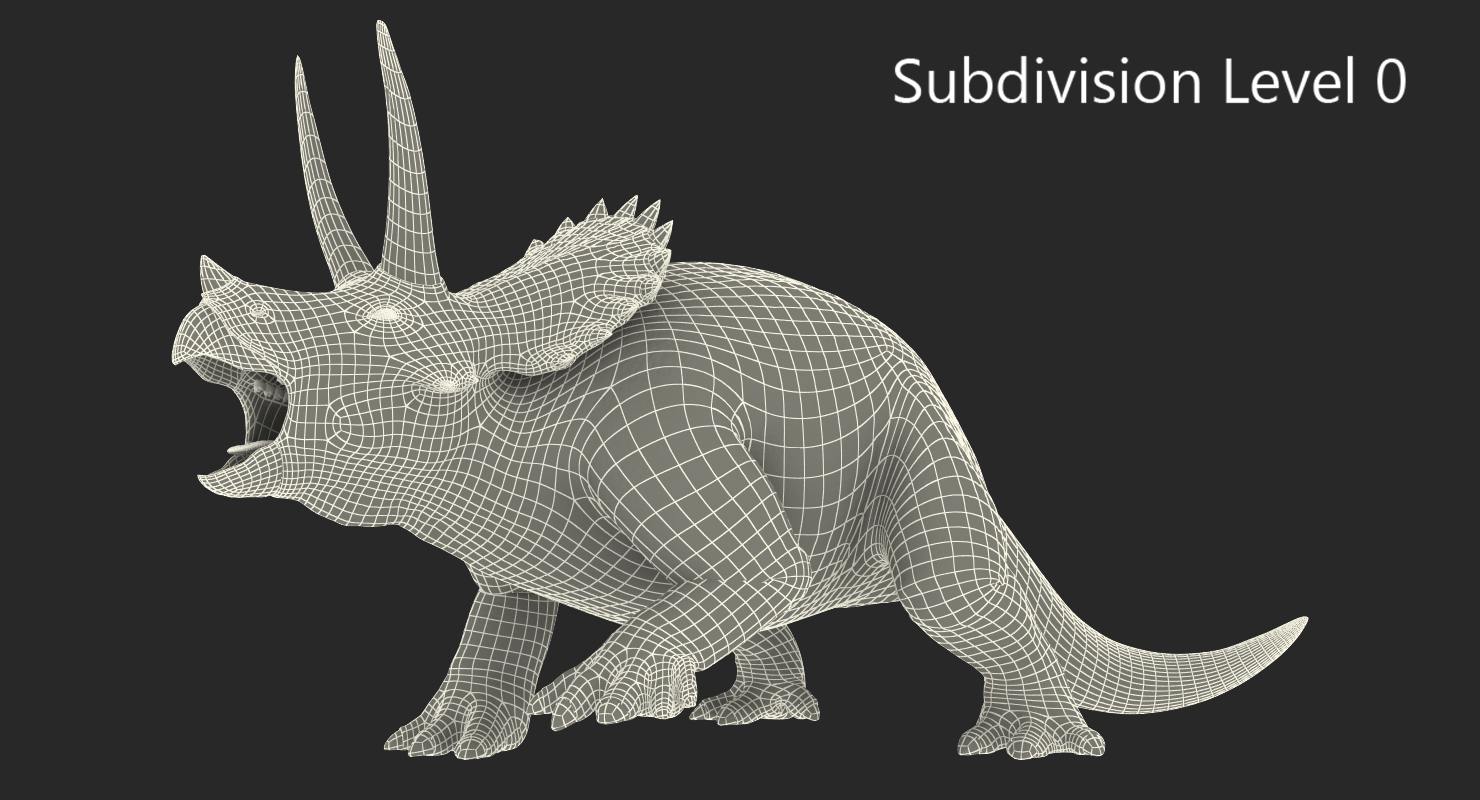 3D model Triceratops Fighting Pose